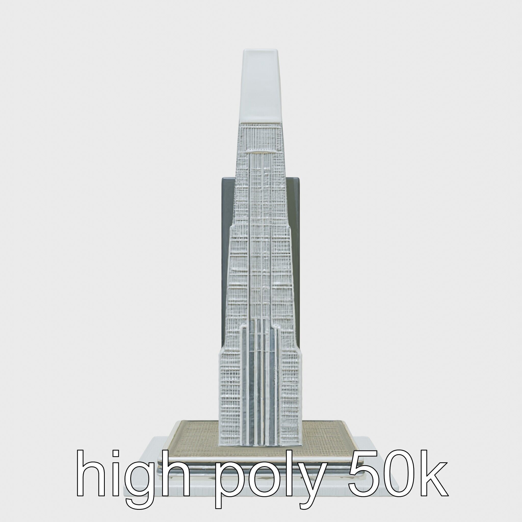 Futuristic Skyscraper Architectural Tower Low-poly 3D model_23