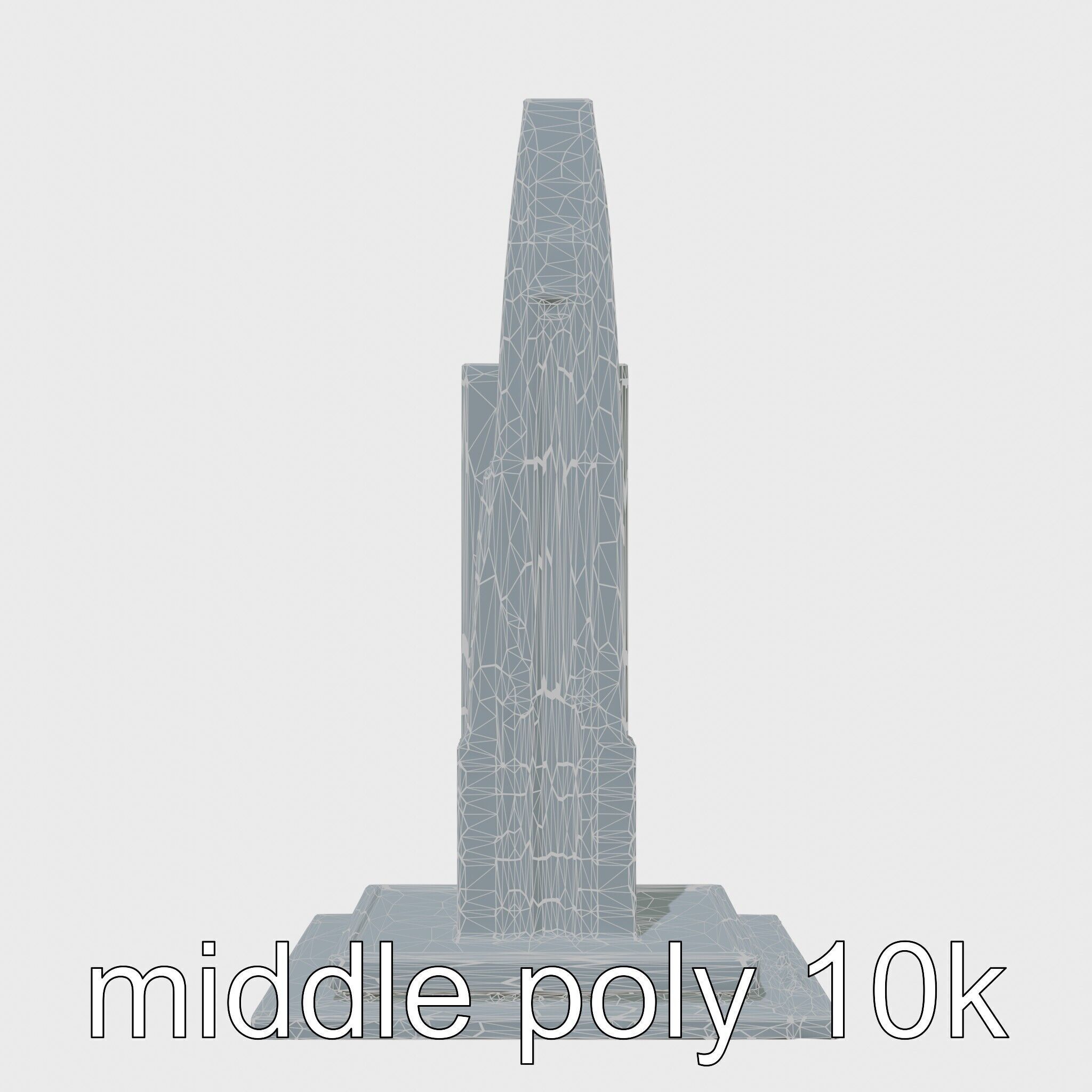 Futuristic Skyscraper Architectural Tower Low-poly 3D model_11