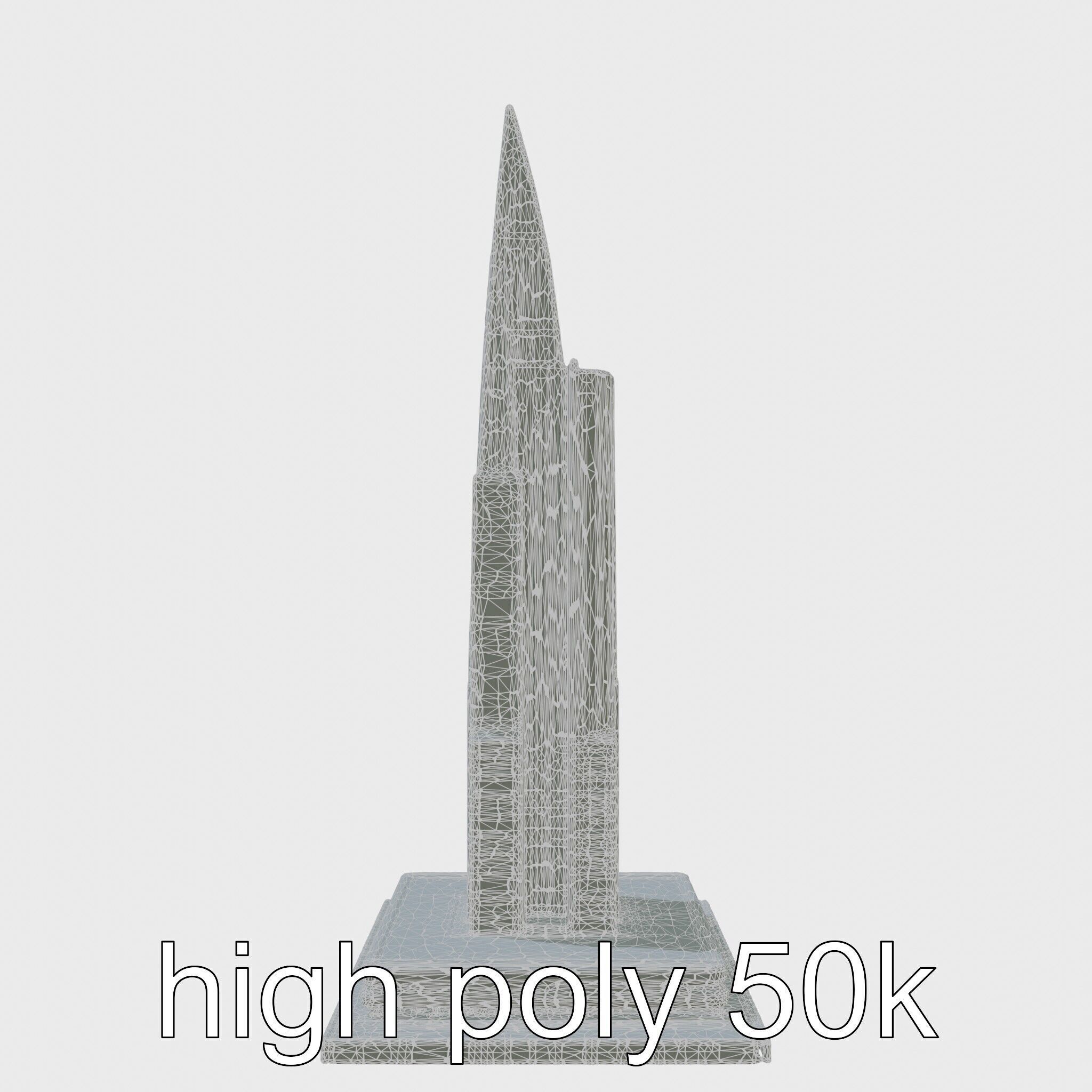 Futuristic Skyscraper Architectural Tower Low-poly 3D model_5