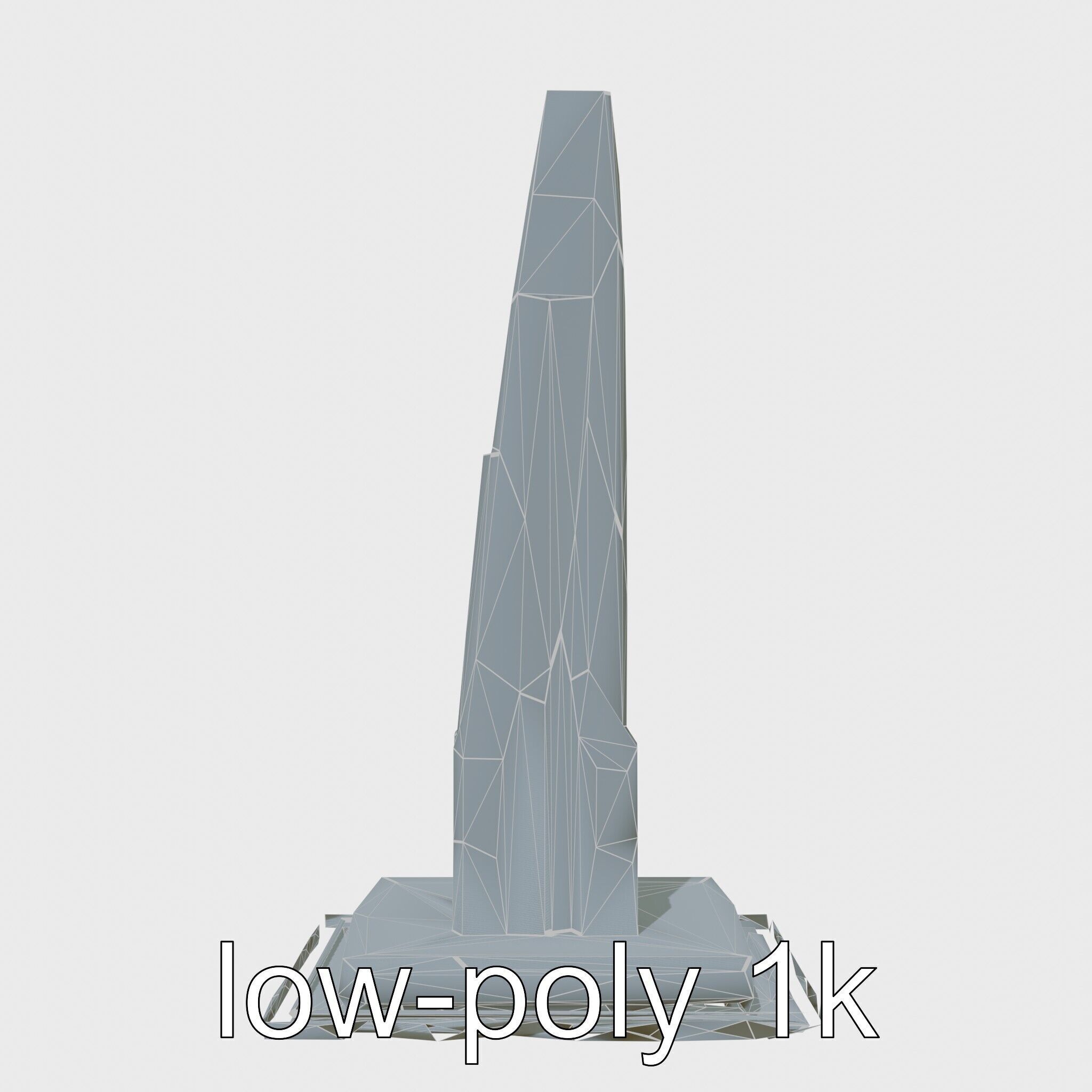 Futuristic Skyscraper Architectural Tower Low-poly 3D model_17
