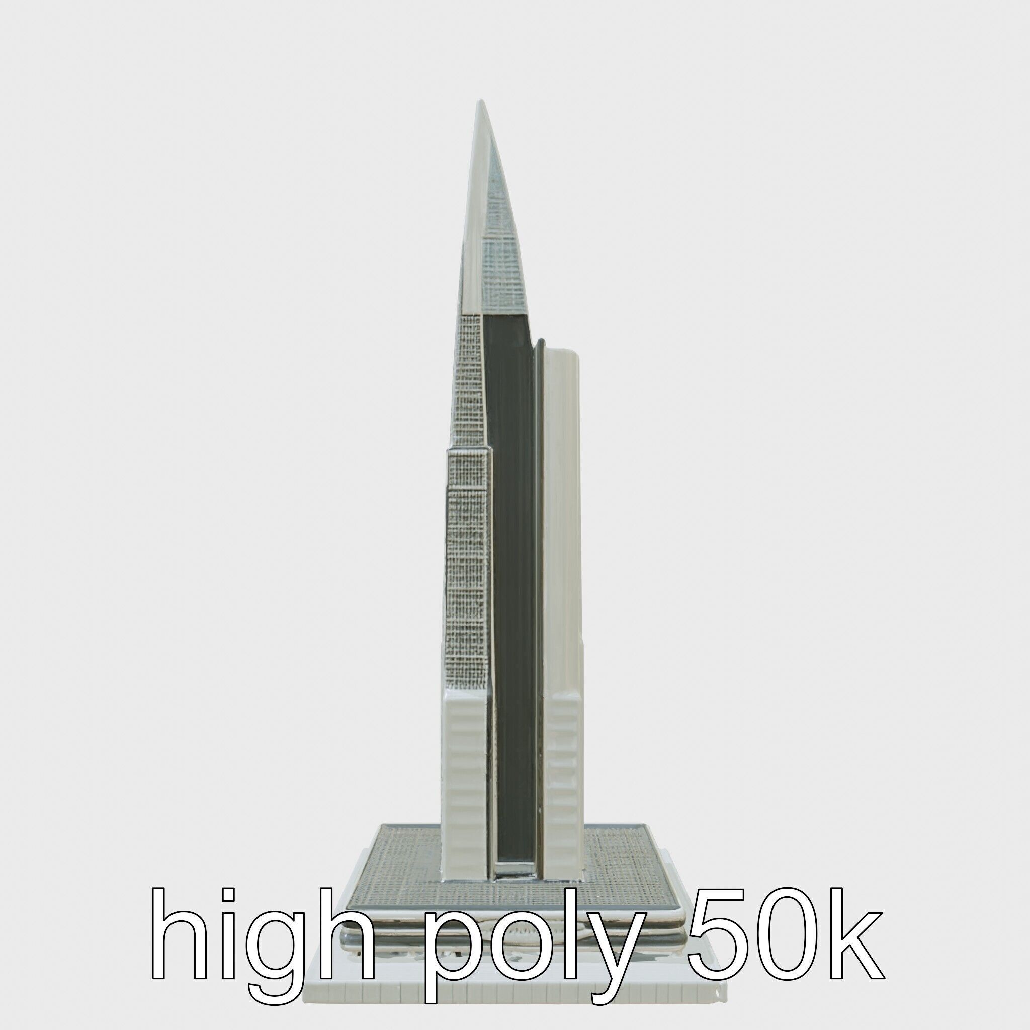 Futuristic Skyscraper Architectural Tower Low-poly 3D model_2