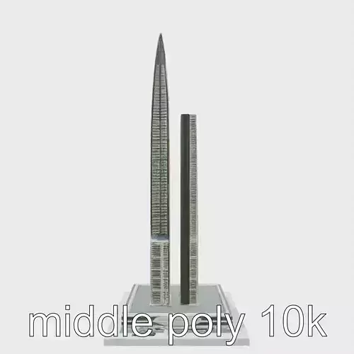 Futuristic Skyscraper Architectural Tower Low-poly 3D model