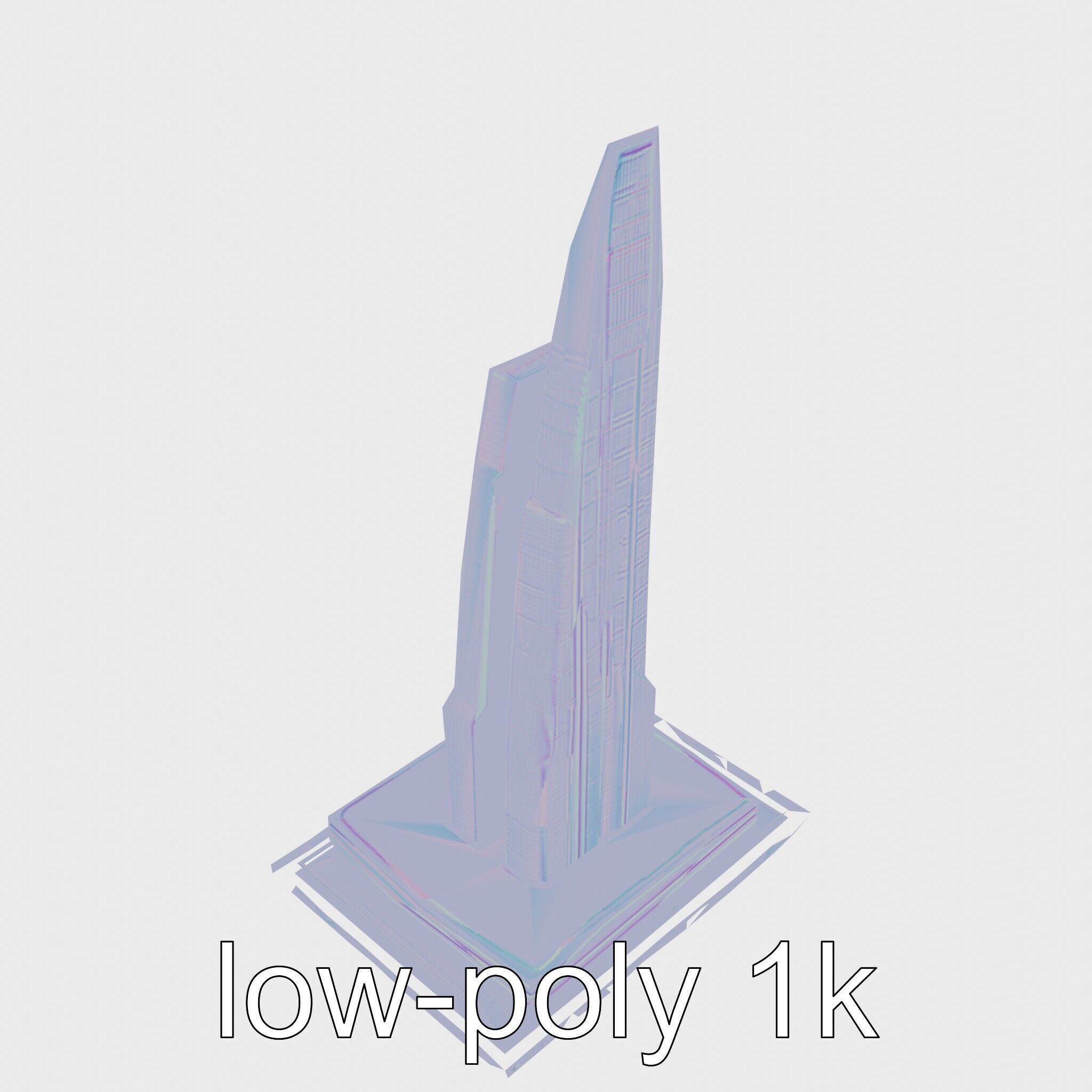 Futuristic Skyscraper Architectural Tower Low-poly 3D model_21