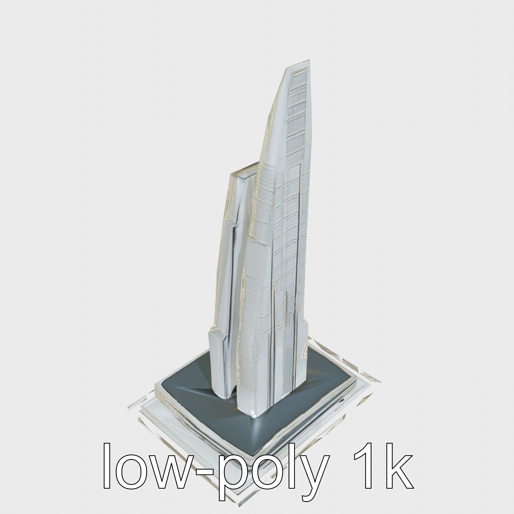 Futuristic Skyscraper Architectural Tower Low-poly 3D model_25