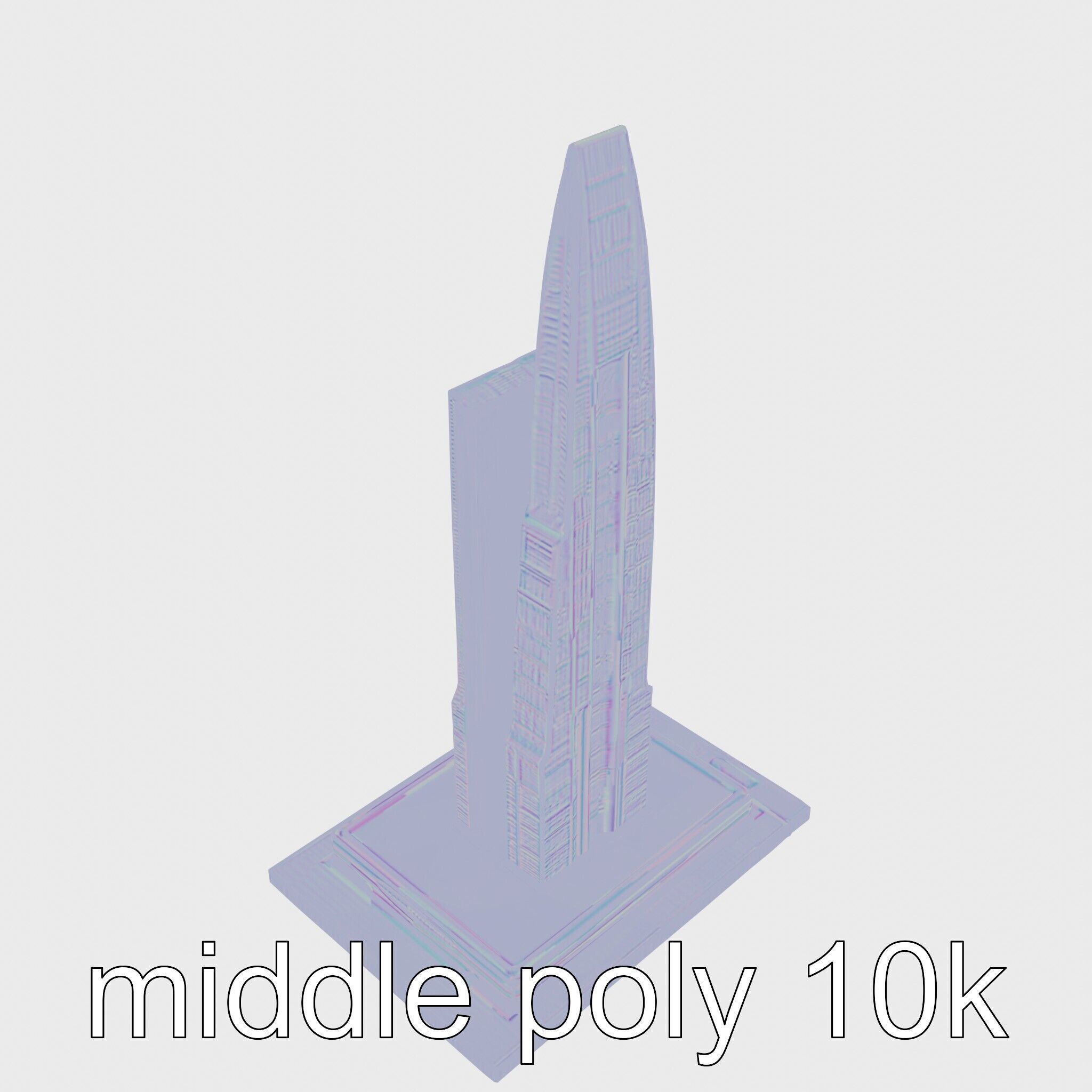 Futuristic Skyscraper Architectural Tower Low-poly 3D model_13