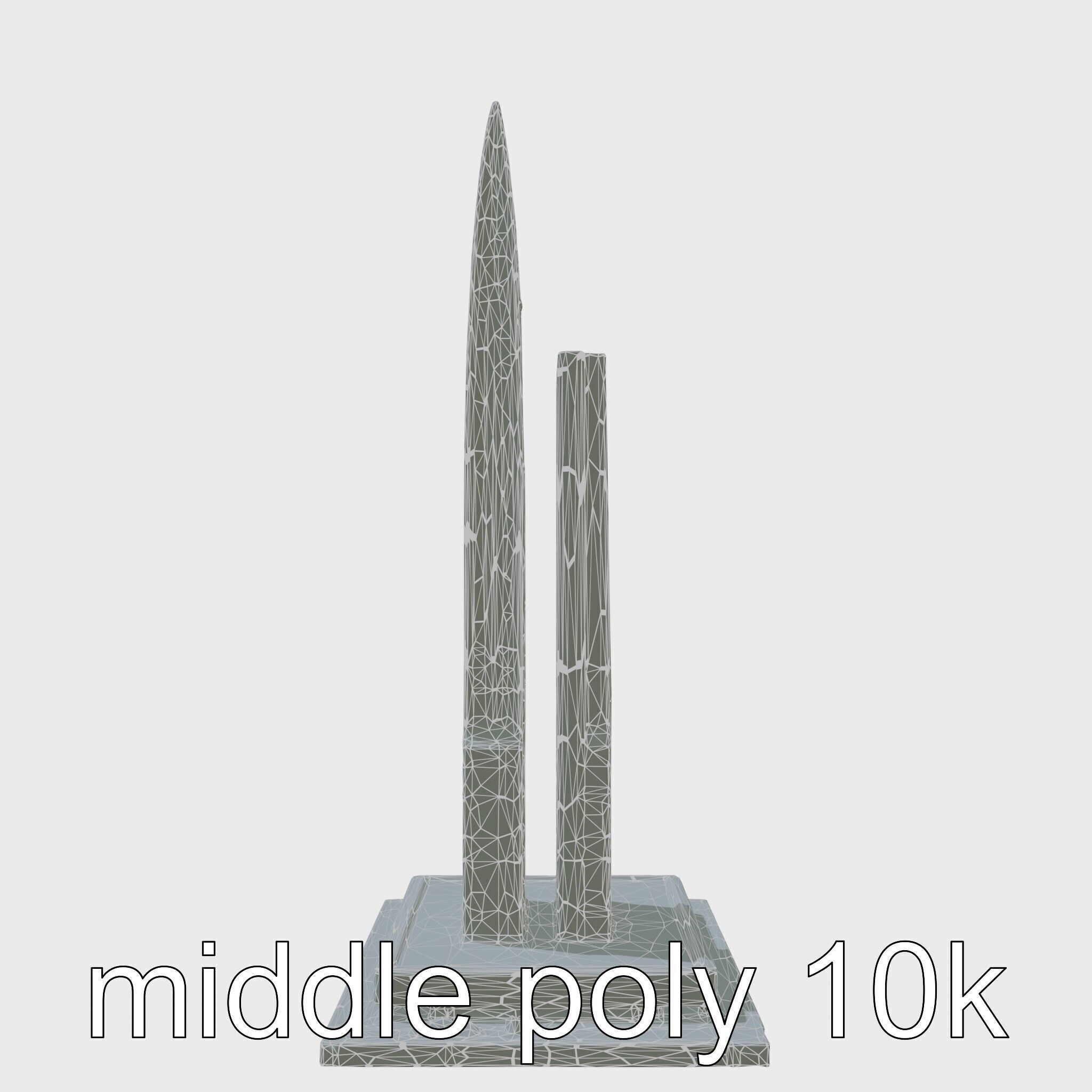 Futuristic Skyscraper Architectural Tower Low-poly 3D model_6