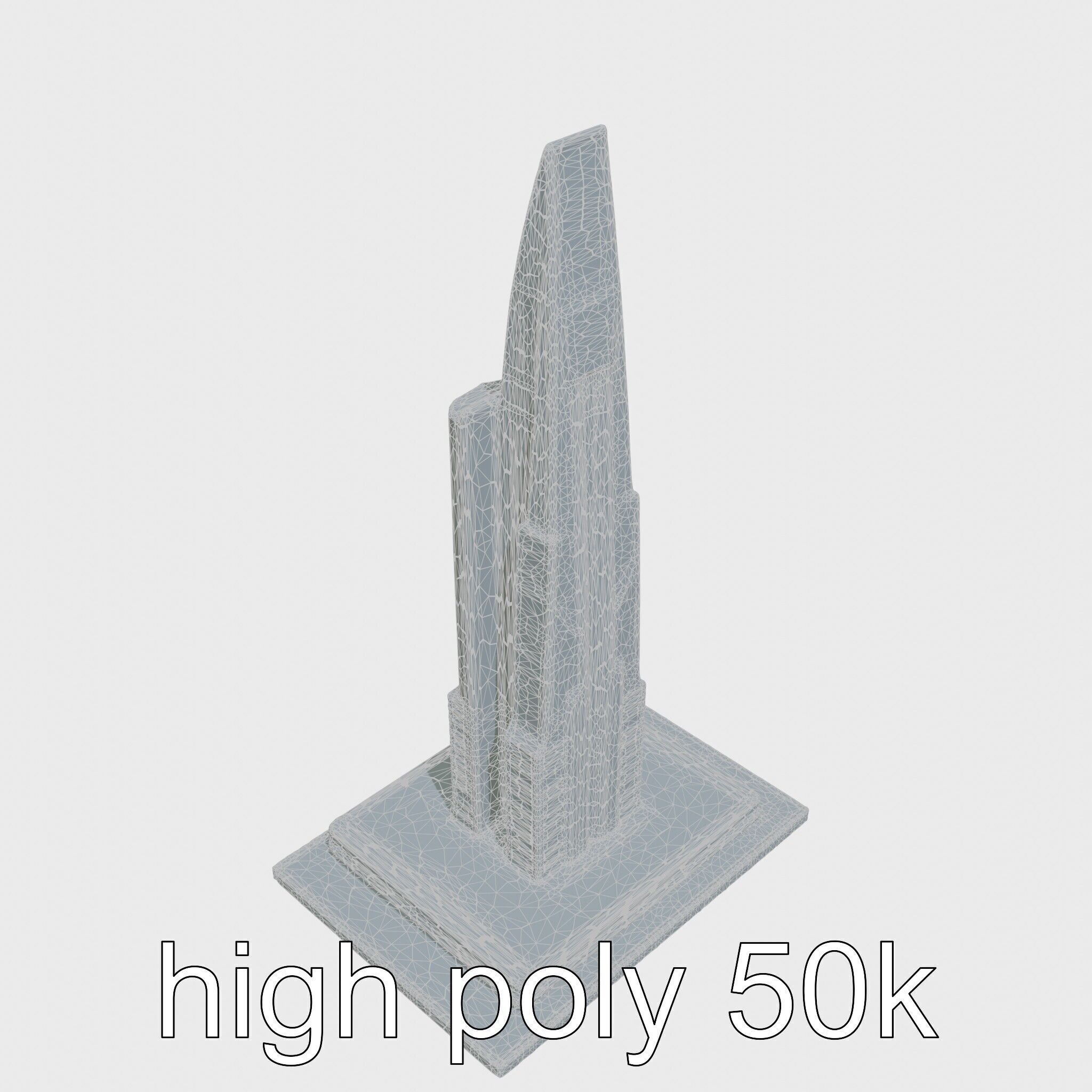 Futuristic Skyscraper Architectural Tower Low-poly 3D model_27