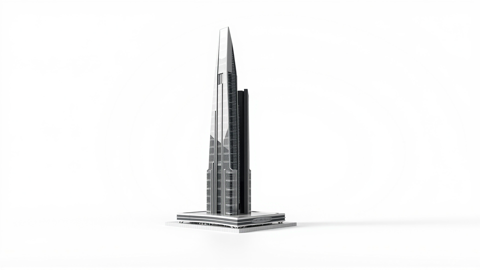 Futuristic Skyscraper Architectural Tower Low-poly 3D model_3