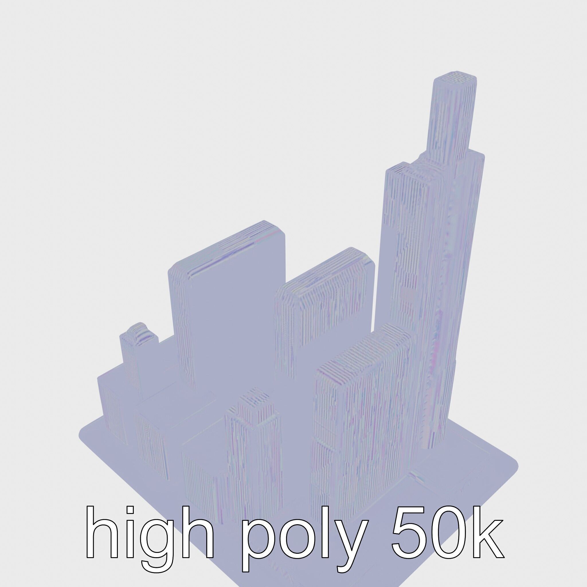 Futuristic Skyscraper Architectural Model Low-poly 3D model_17