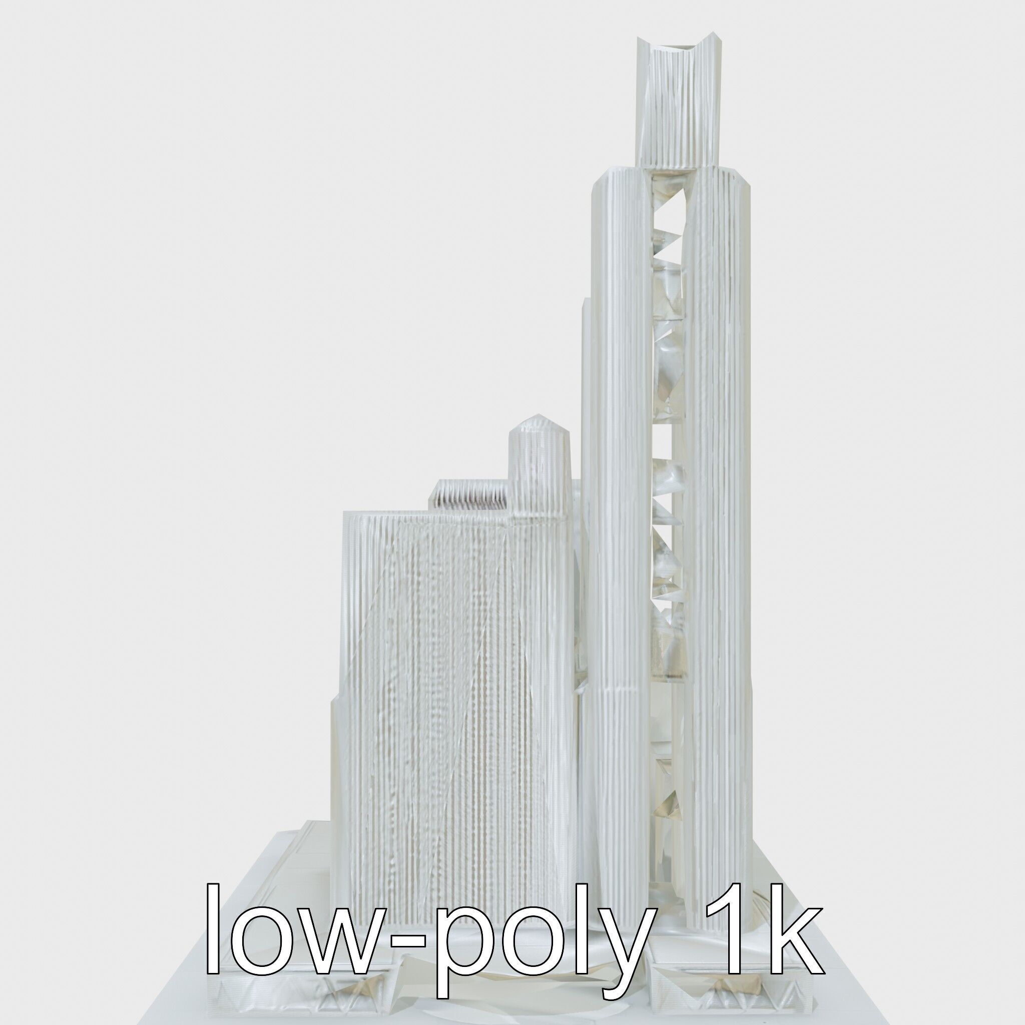 Futuristic Skyscraper Architectural Model Low-poly 3D model_18