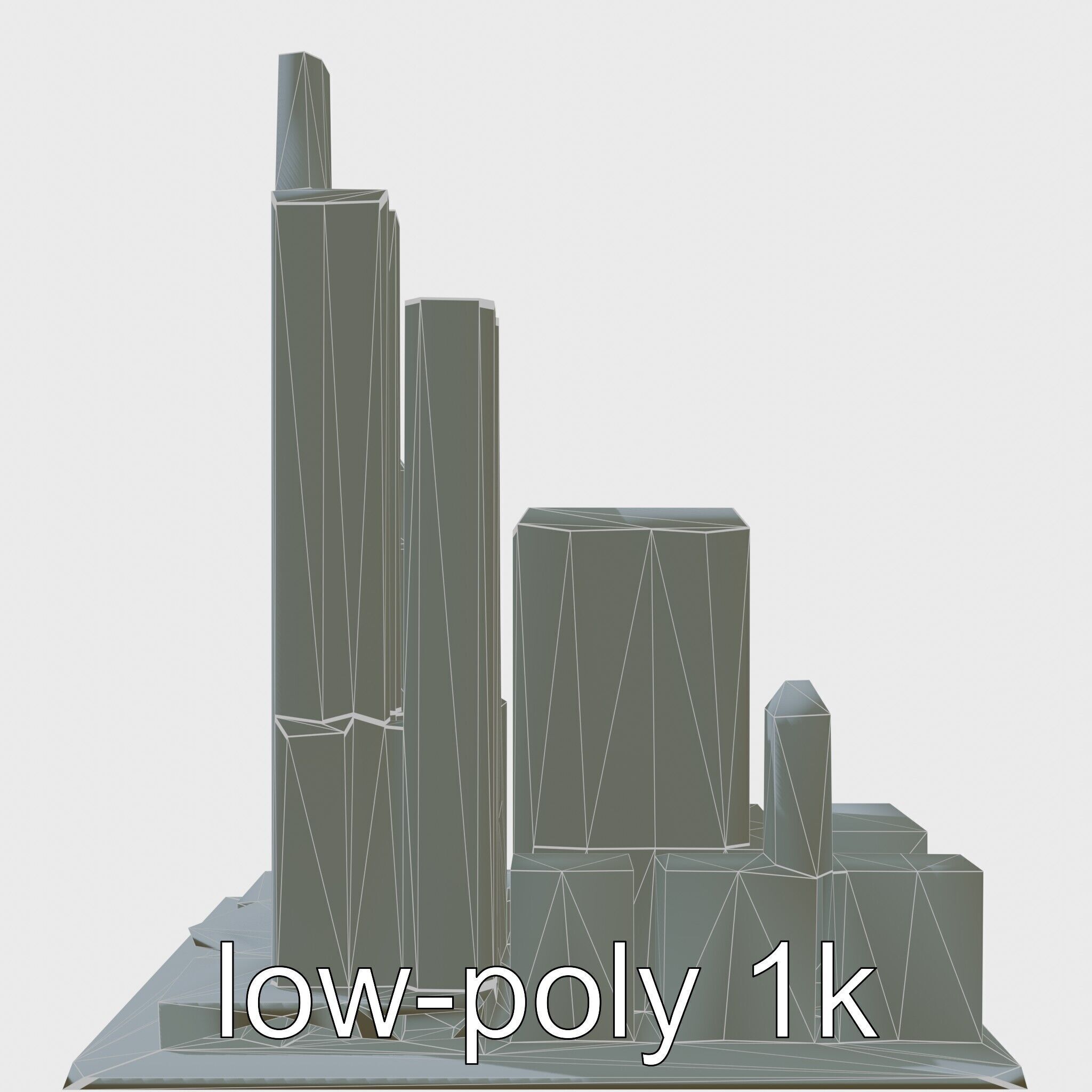 Futuristic Skyscraper Architectural Model Low-poly 3D model_7
