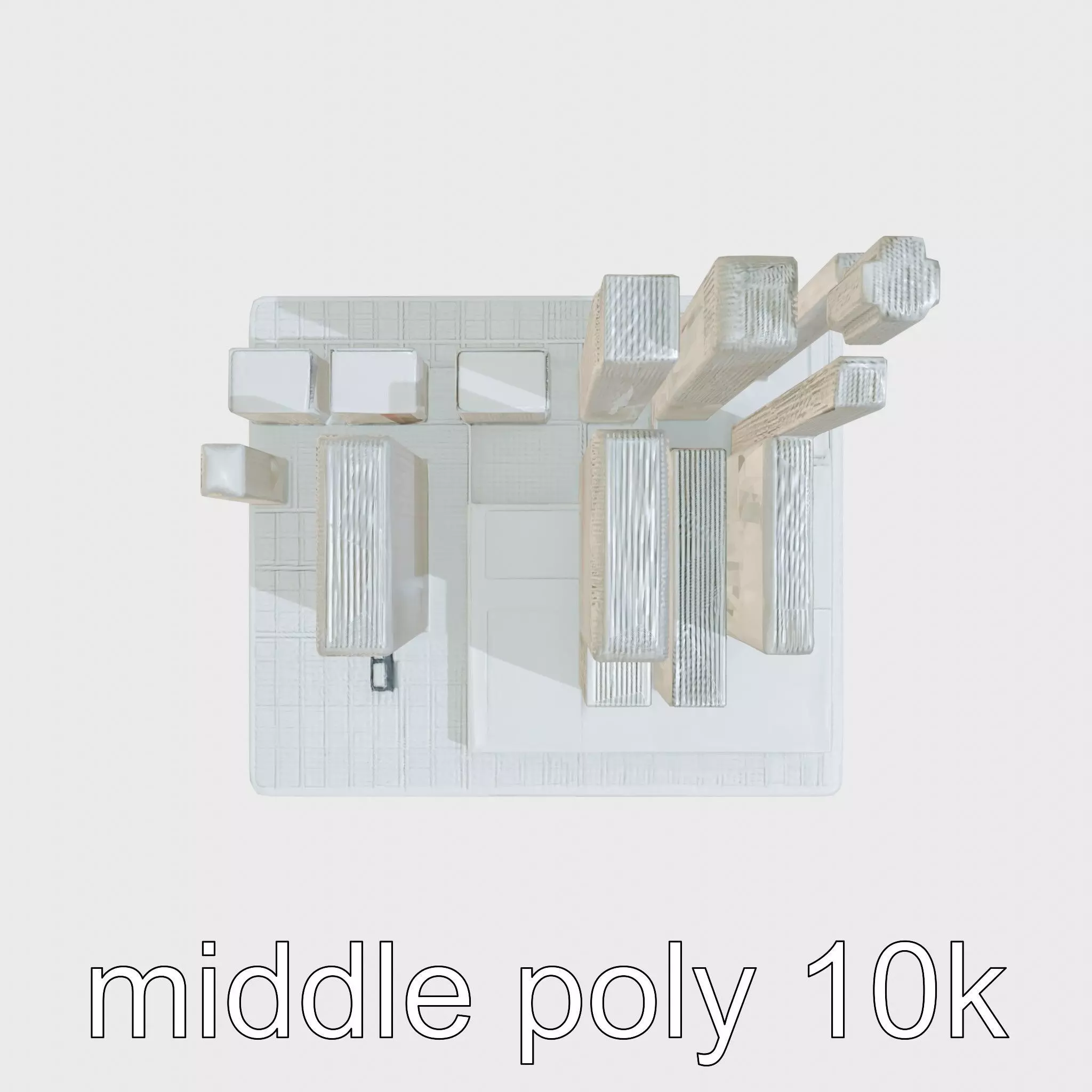 Futuristic Skyscraper Architectural Model Low-poly 3D model_0