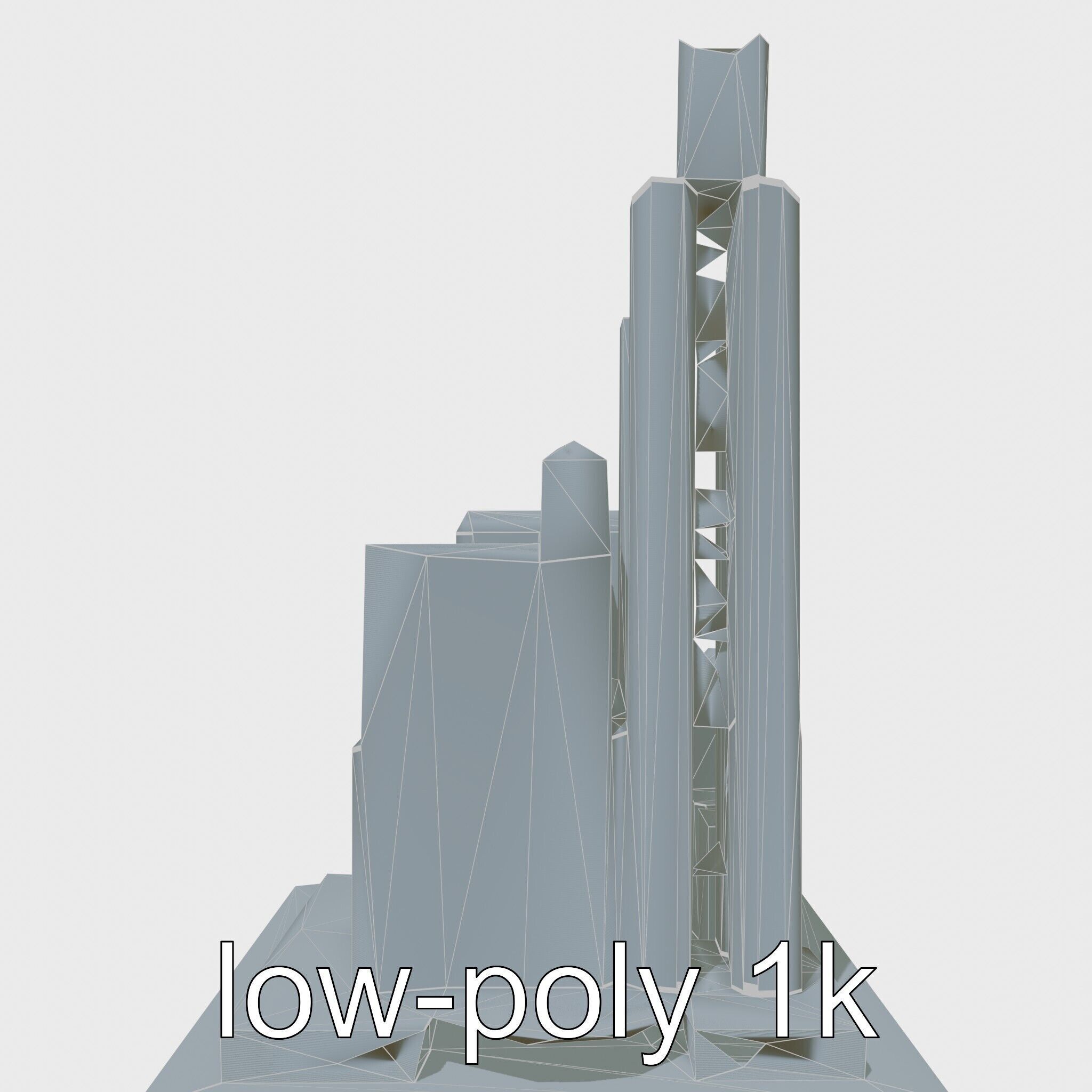 Futuristic Skyscraper Architectural Model Low-poly 3D model_15