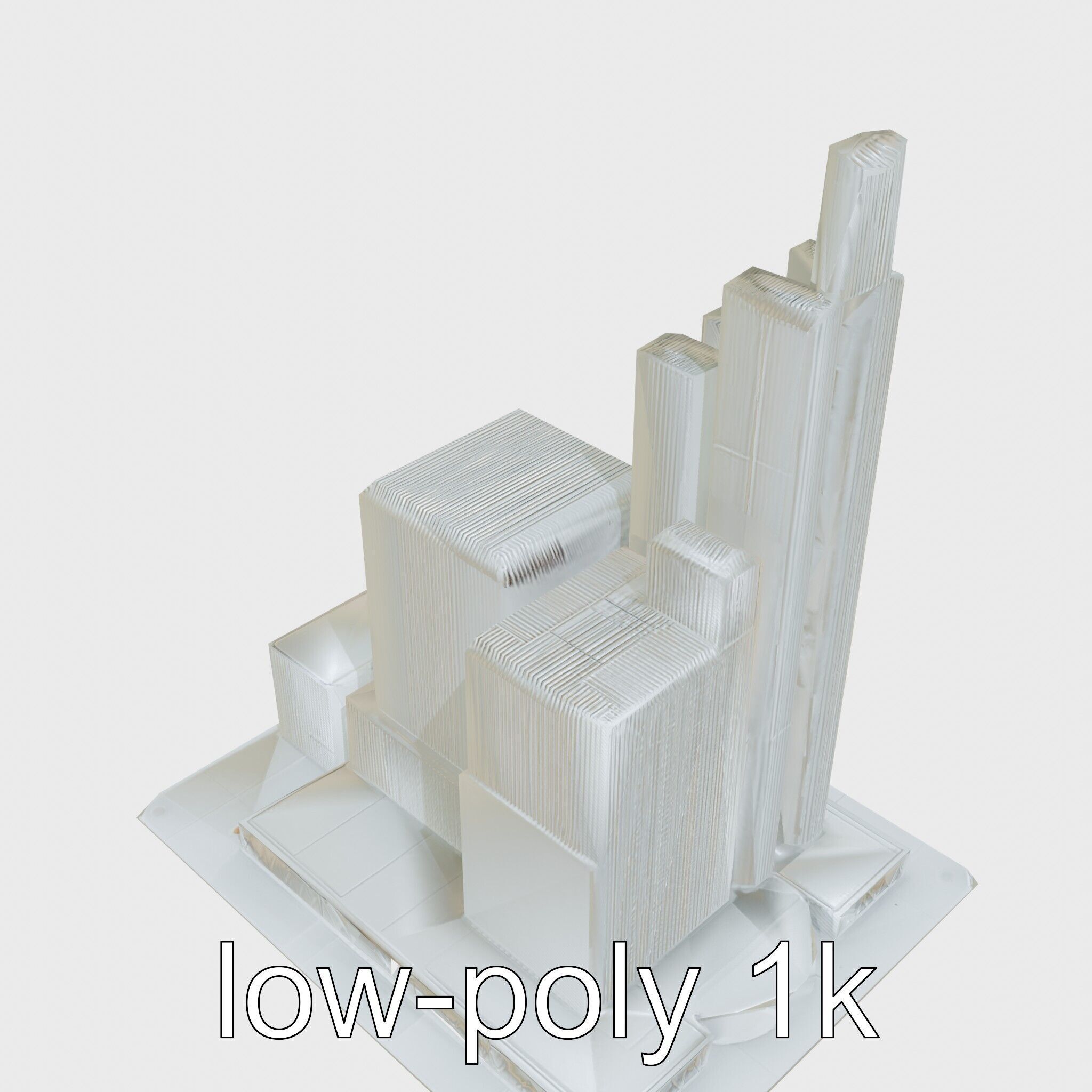 Futuristic Skyscraper Architectural Model Low-poly 3D model_14