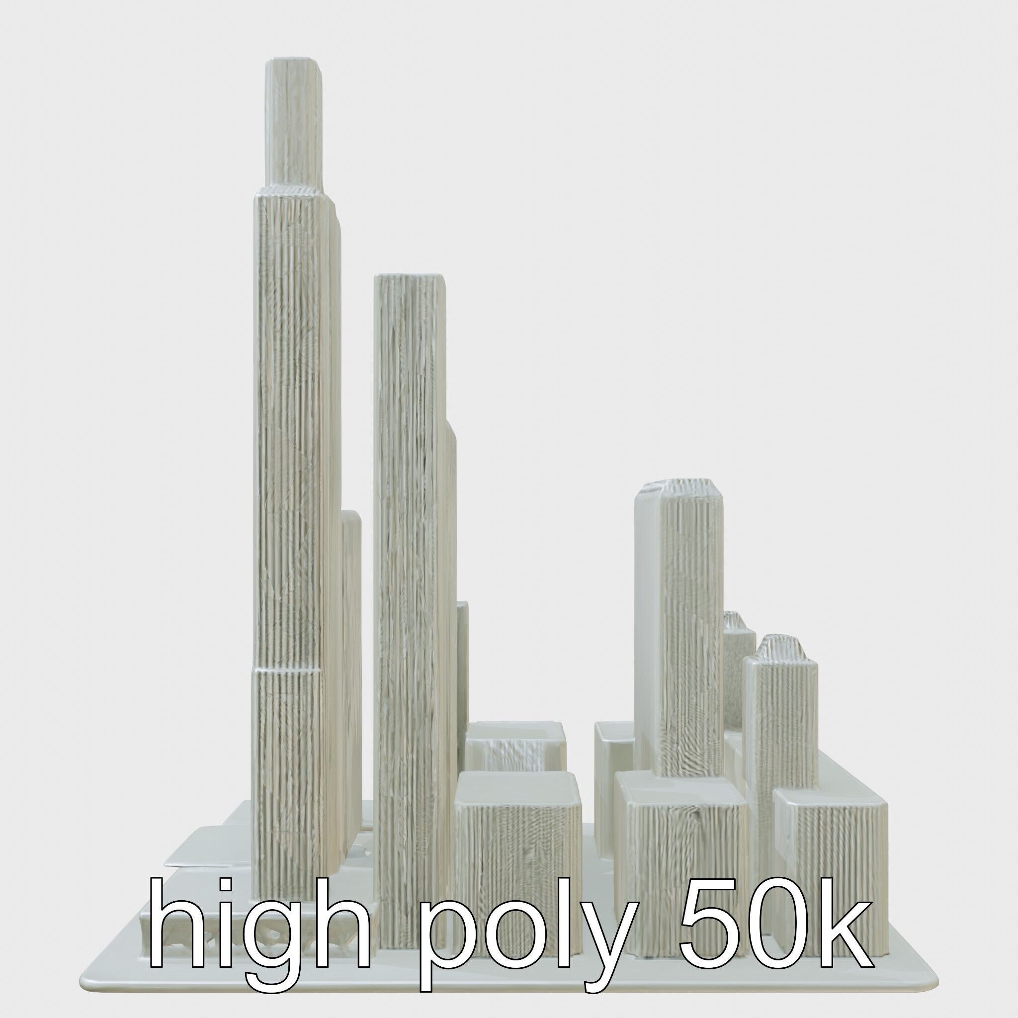 Futuristic Skyscraper Architectural Model Low-poly 3D model_16