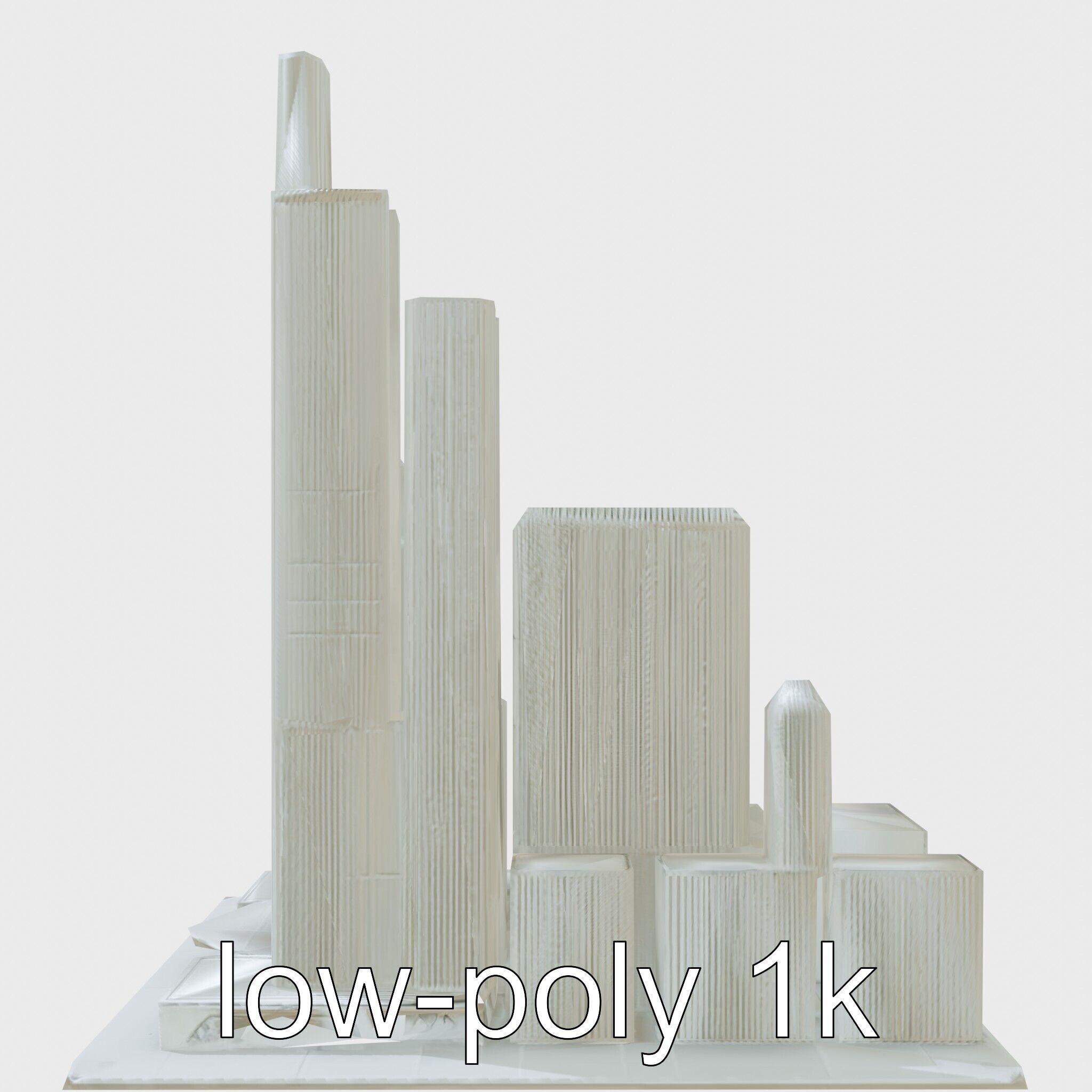 Futuristic Skyscraper Architectural Model Low-poly 3D model_4