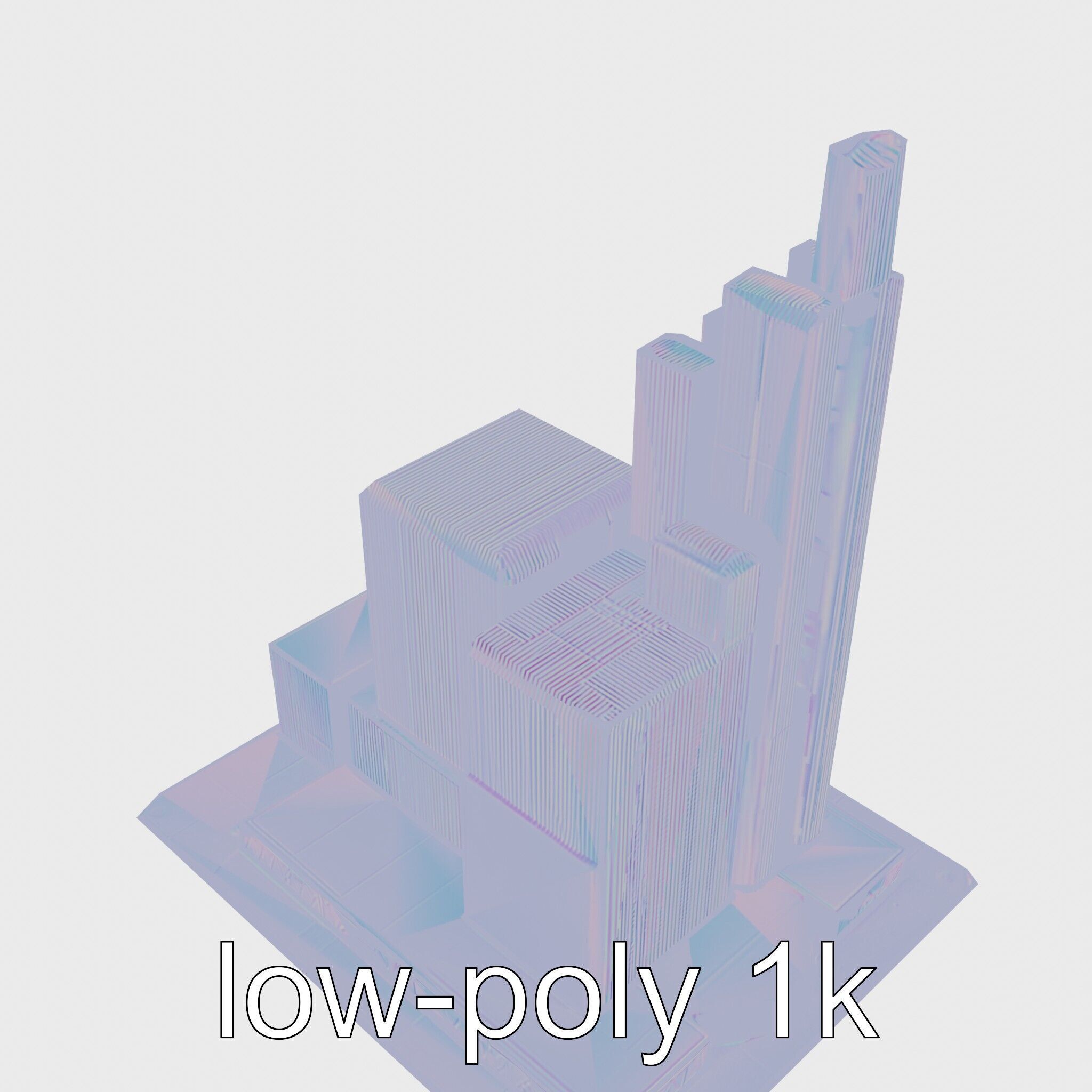 Futuristic Skyscraper Architectural Model Low-poly 3D model_12