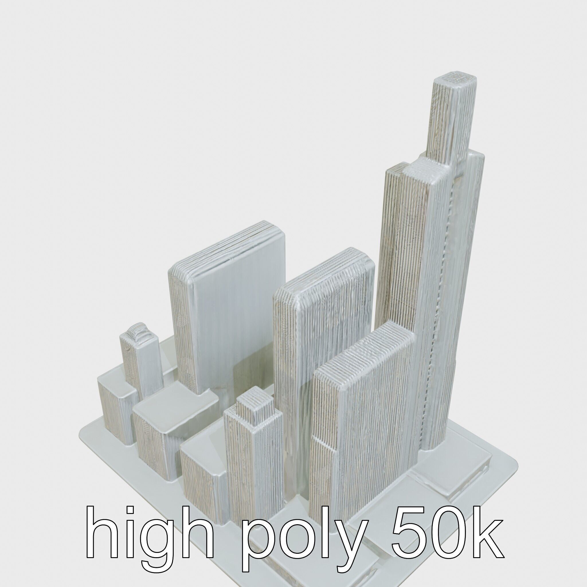 Futuristic Skyscraper Architectural Model Low-poly 3D model_2