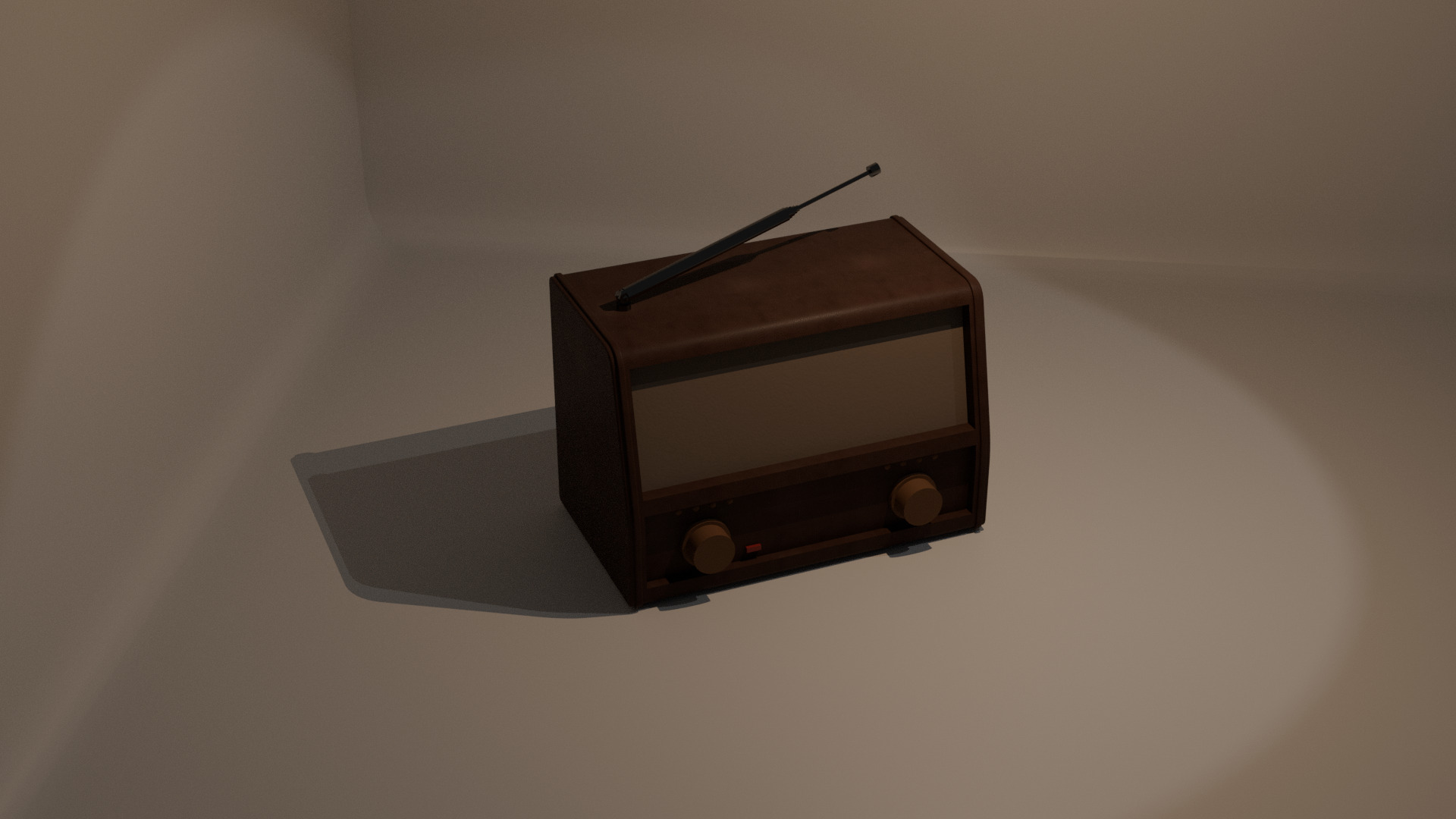 Vintage Radio Low-poly 3D model_3