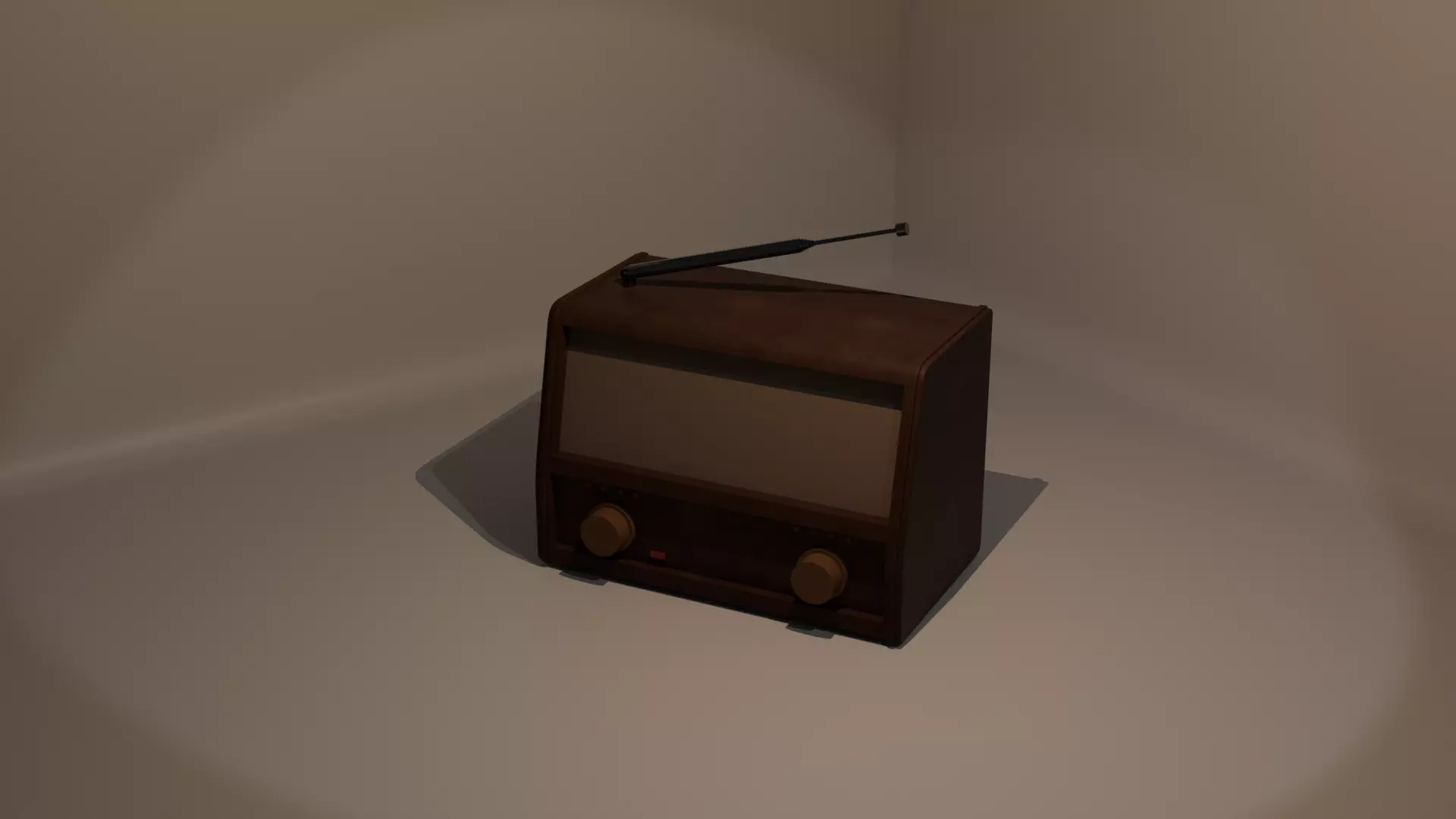 Vintage Radio Low-poly 3D model_0