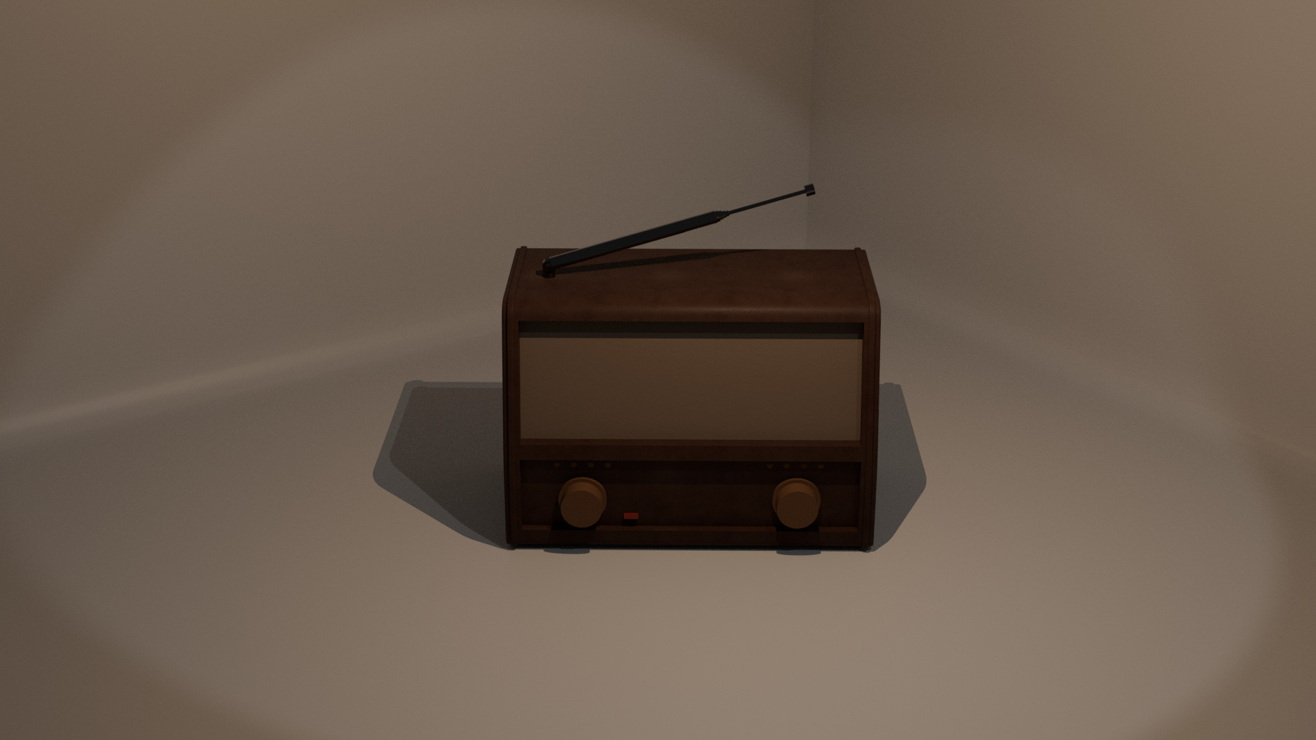 Vintage Radio Low-poly 3D model_1