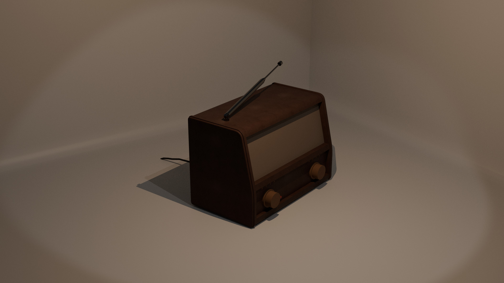 Vintage Radio Low-poly 3D model_2
