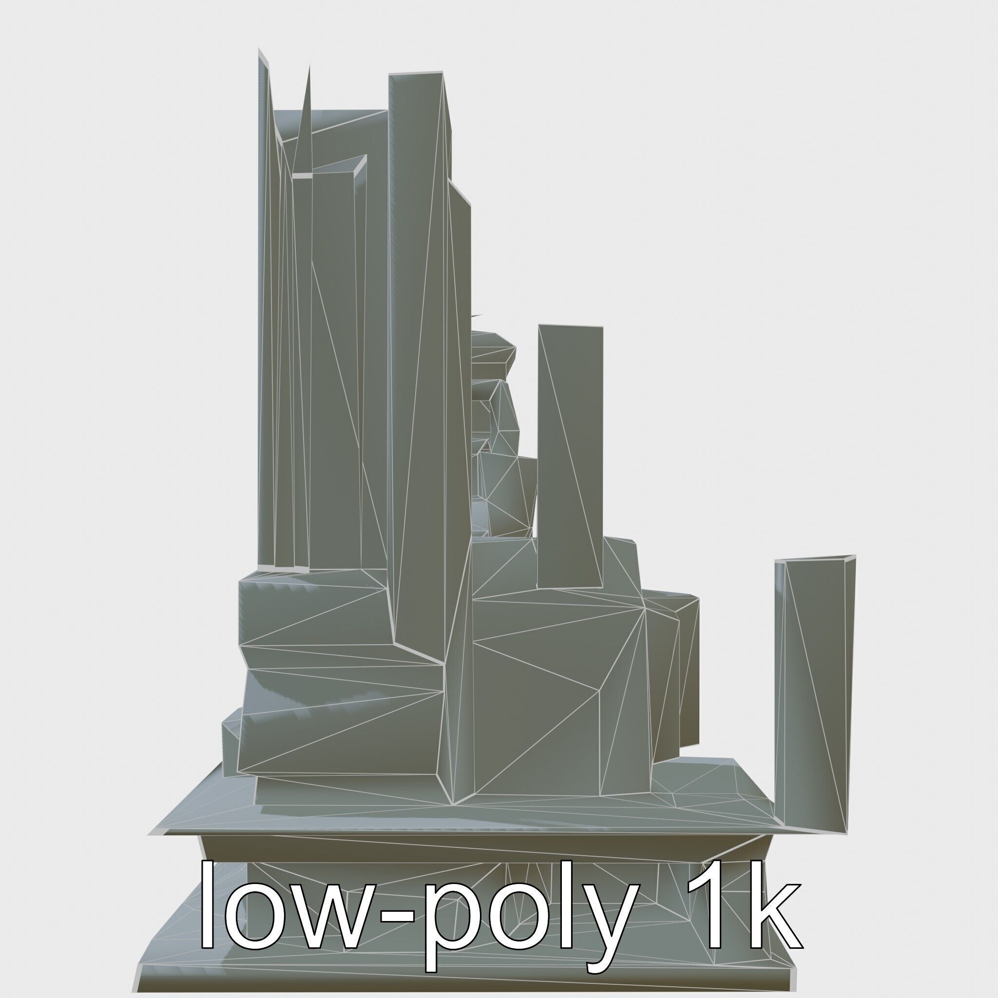 Cyberpunk Skyscraper Neon Signs Night Scene Low-poly 3D model_7