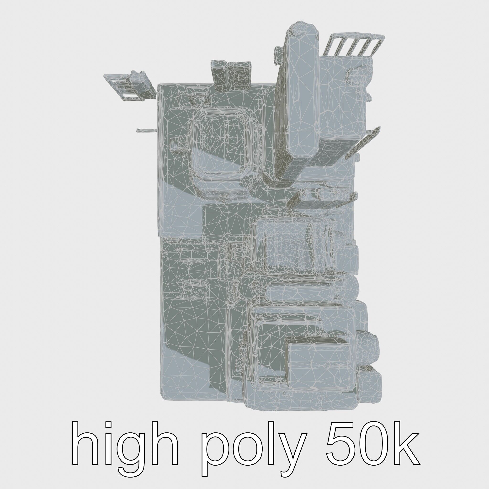 Cyberpunk Skyscraper Neon Signs Night Scene Low-poly 3D model_16