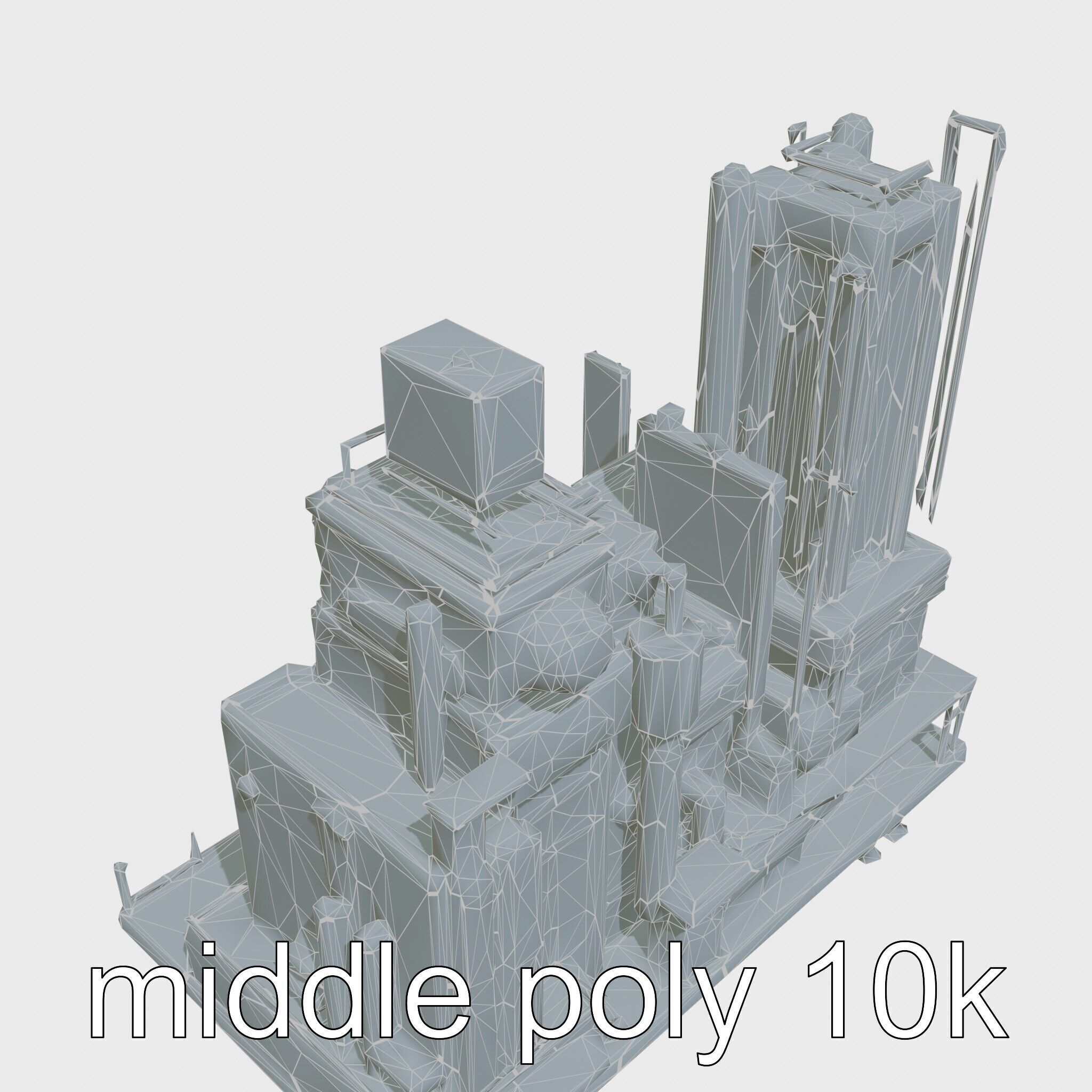 Cyberpunk Skyscraper Neon Signs Night Scene Low-poly 3D model_25