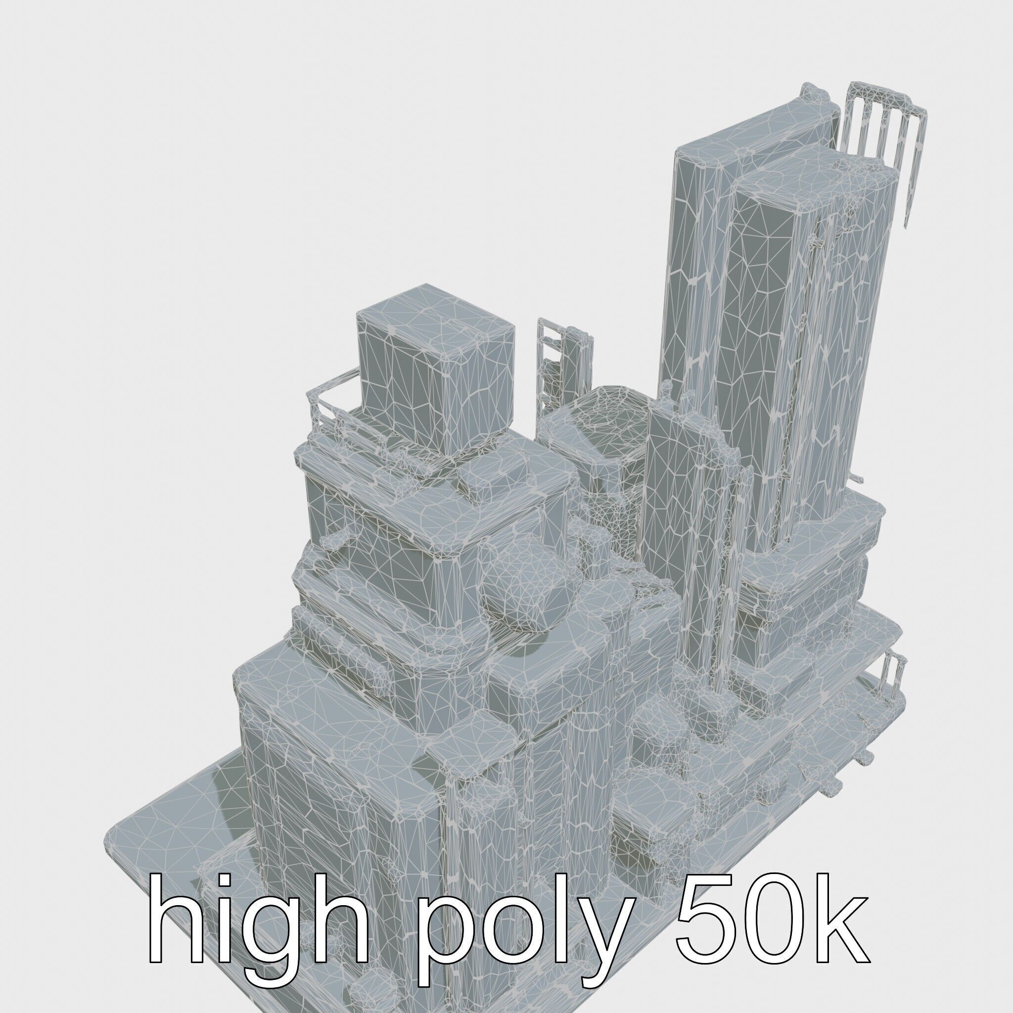 Cyberpunk Skyscraper Neon Signs Night Scene Low-poly 3D model_24