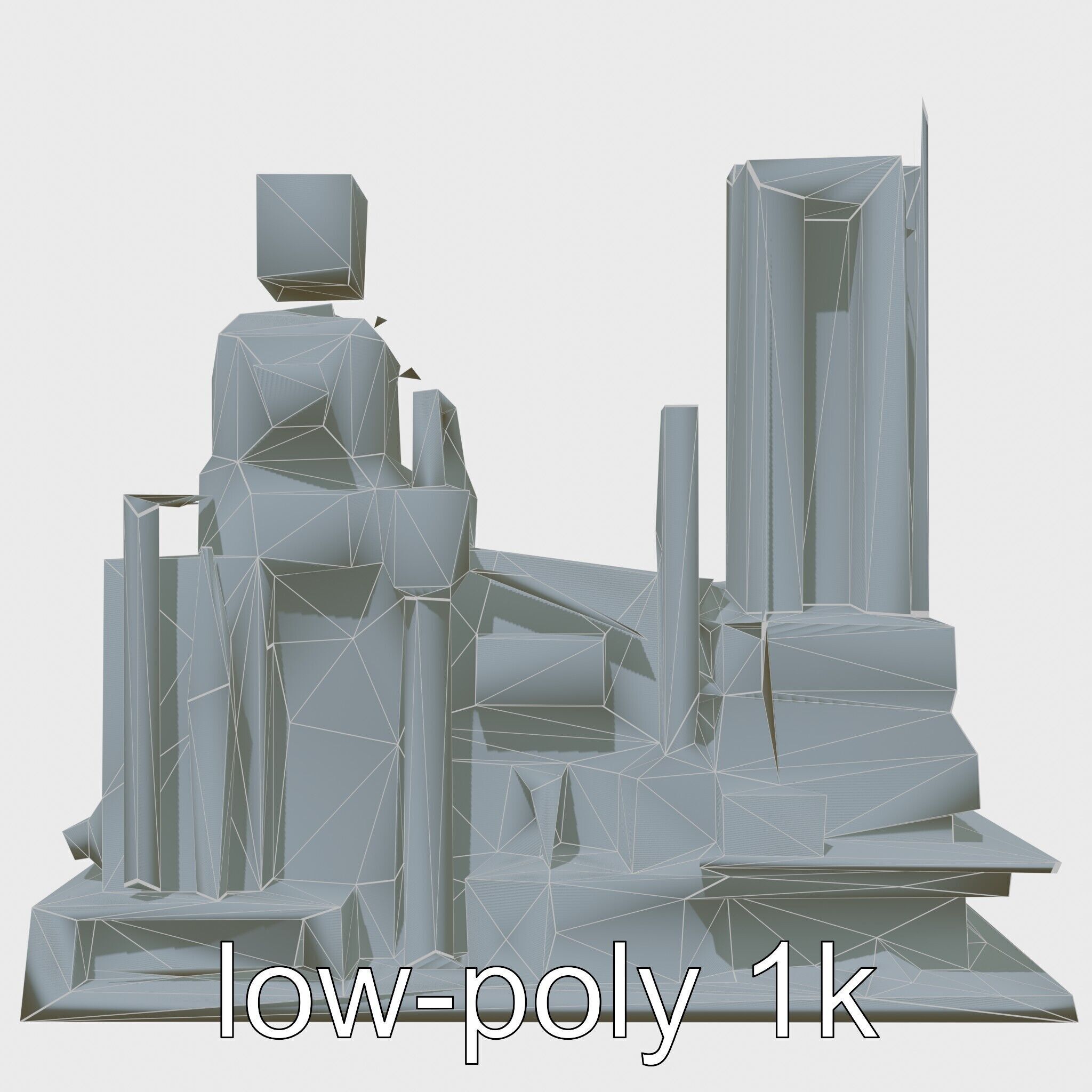 Cyberpunk Skyscraper Neon Signs Night Scene Low-poly 3D model_19