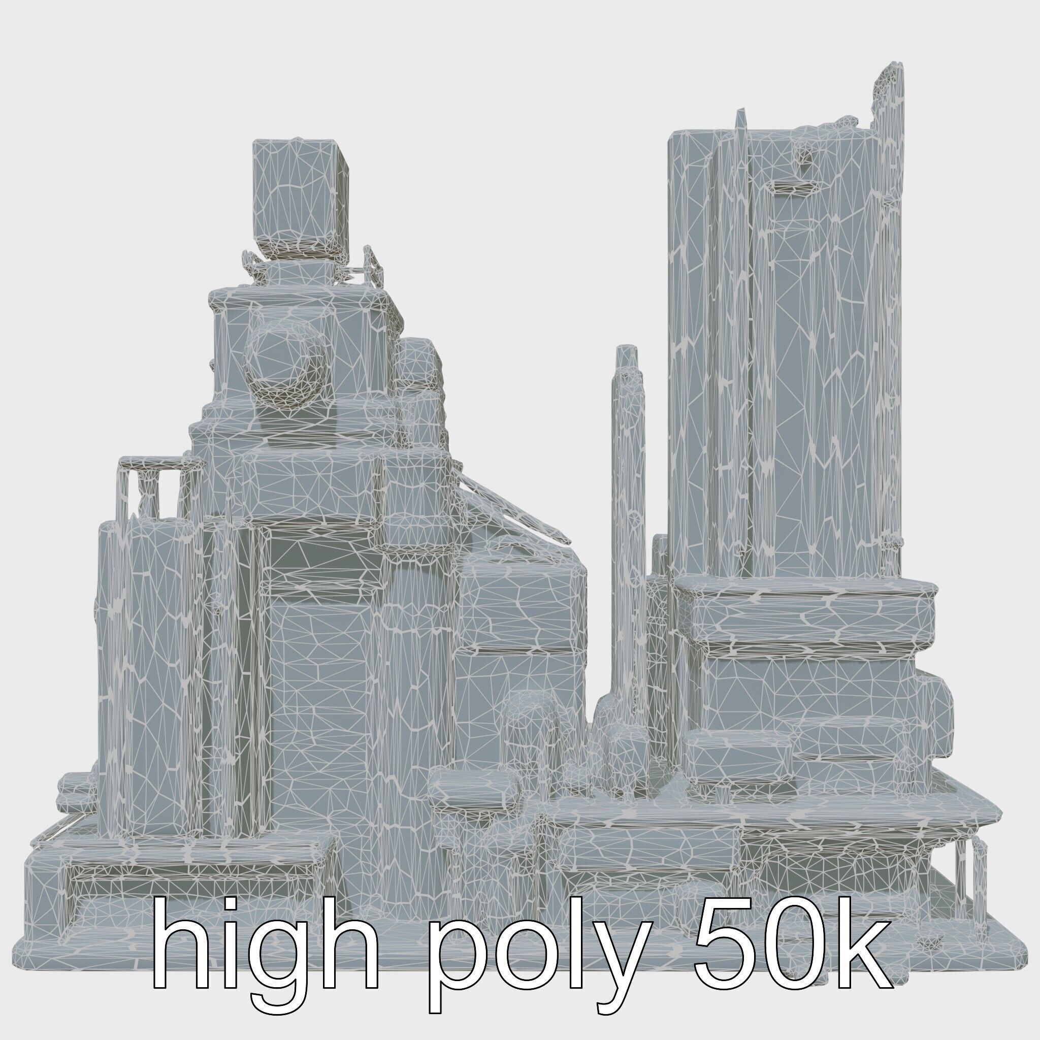Cyberpunk Skyscraper Neon Signs Night Scene Low-poly 3D model_22