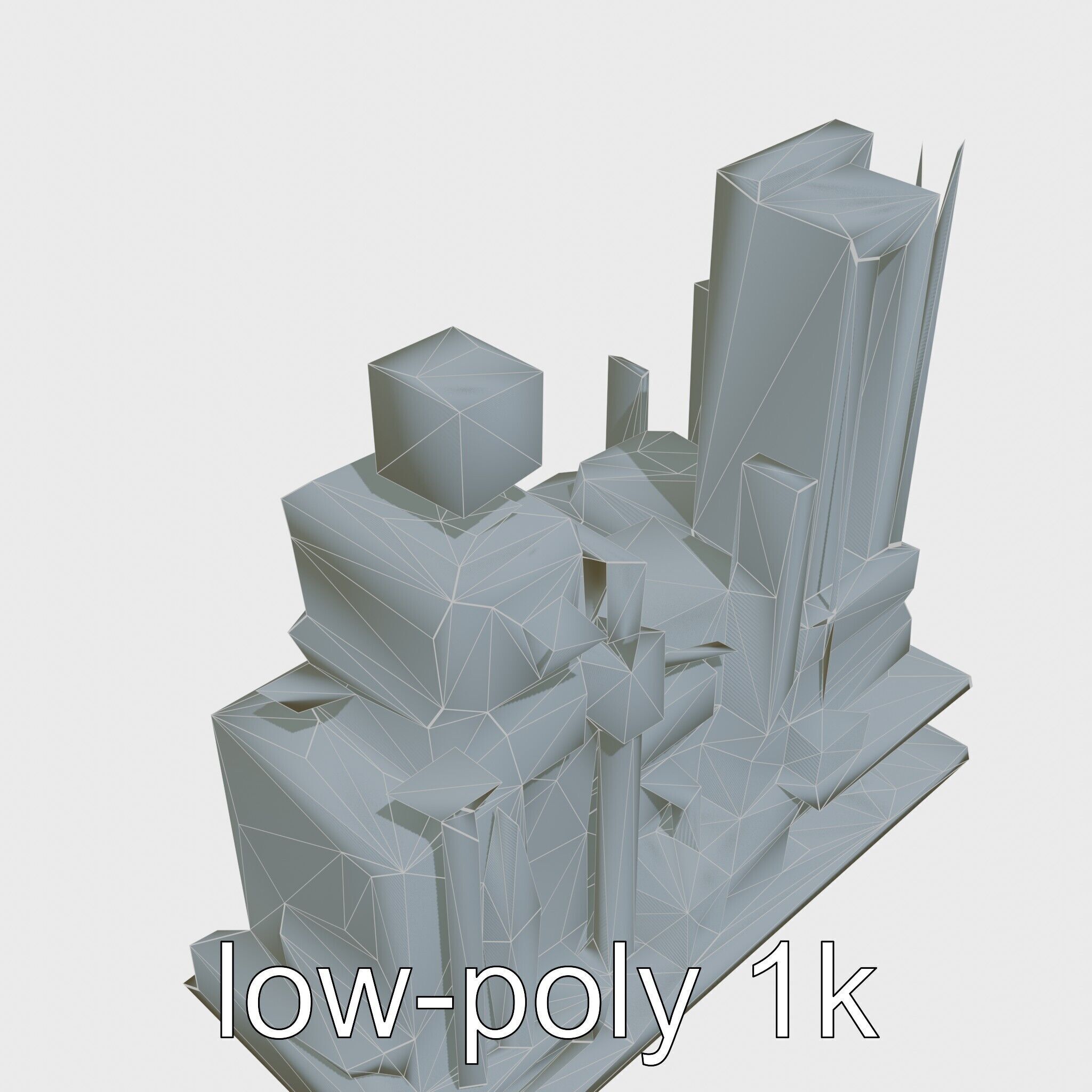 Cyberpunk Skyscraper Neon Signs Night Scene Low-poly 3D model_11