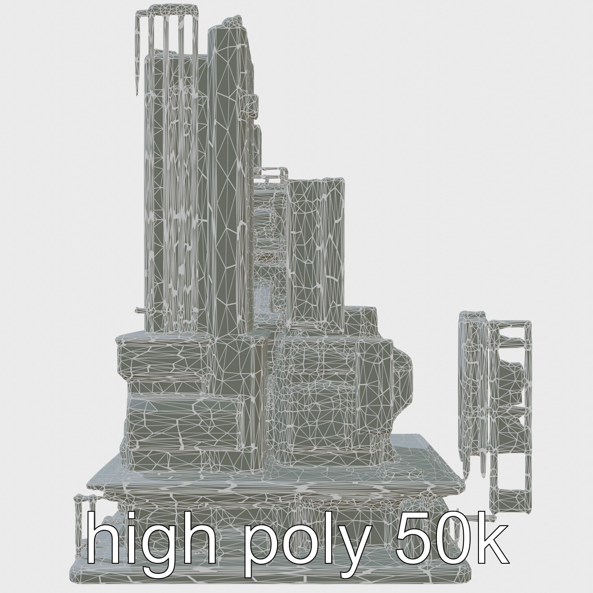Cyberpunk Skyscraper Neon Signs Night Scene Low-poly 3D model_5