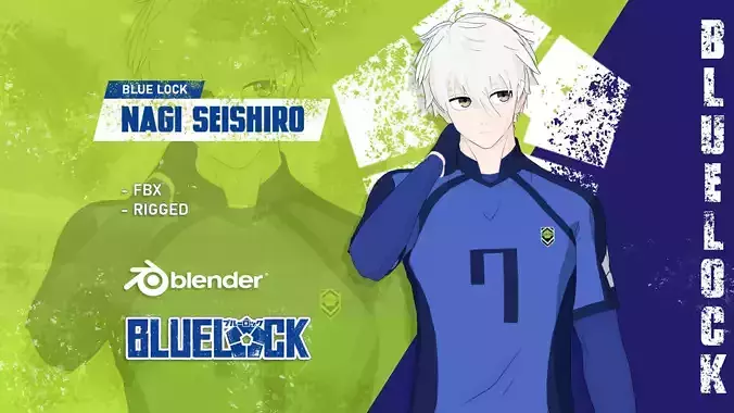 Nagi Seishiro - Blue Lock Low-poly 3D model
