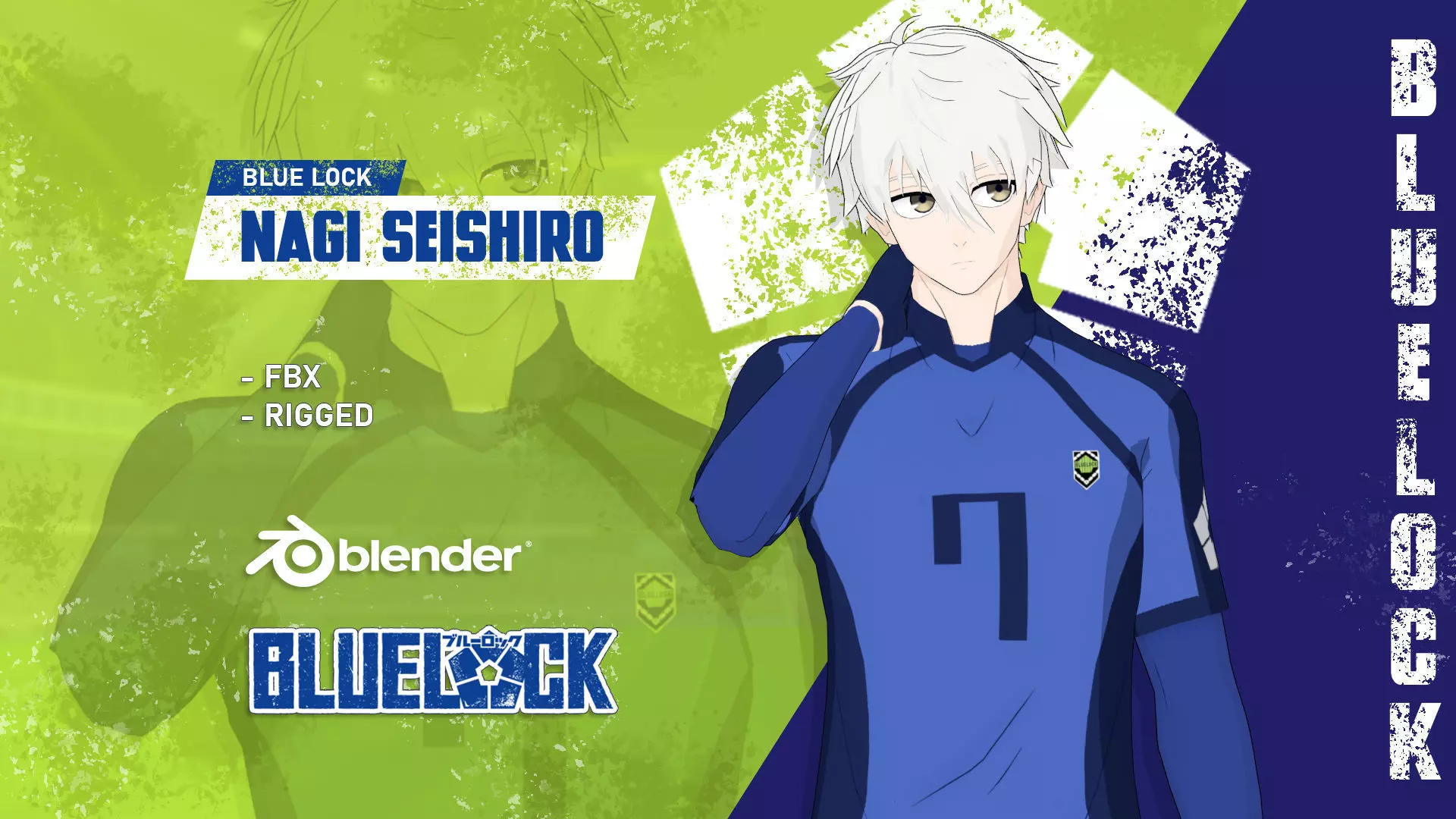 Nagi Seishiro - Blue Lock Low-poly 3D model