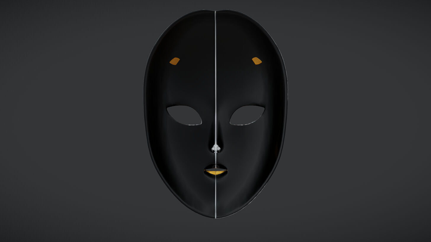 Venetian Masquerade Mask Low-poly 3D model_5