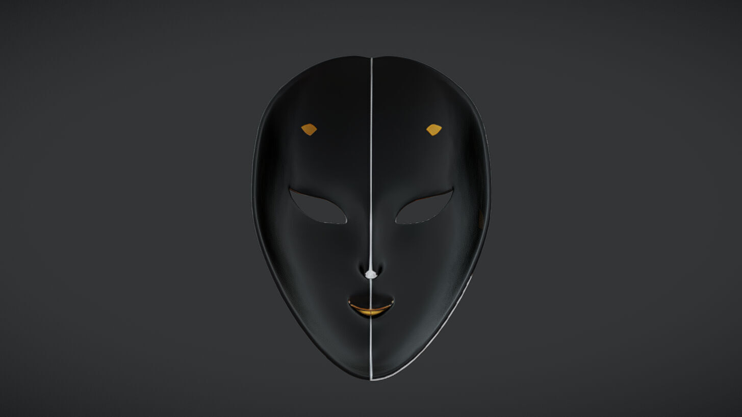 Venetian Masquerade Mask Low-poly 3D model_4