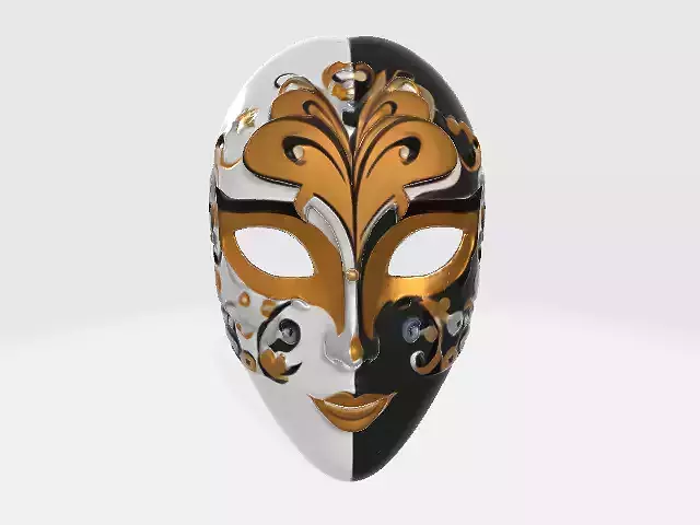 Venetian Masquerade Mask Low-poly 3D model