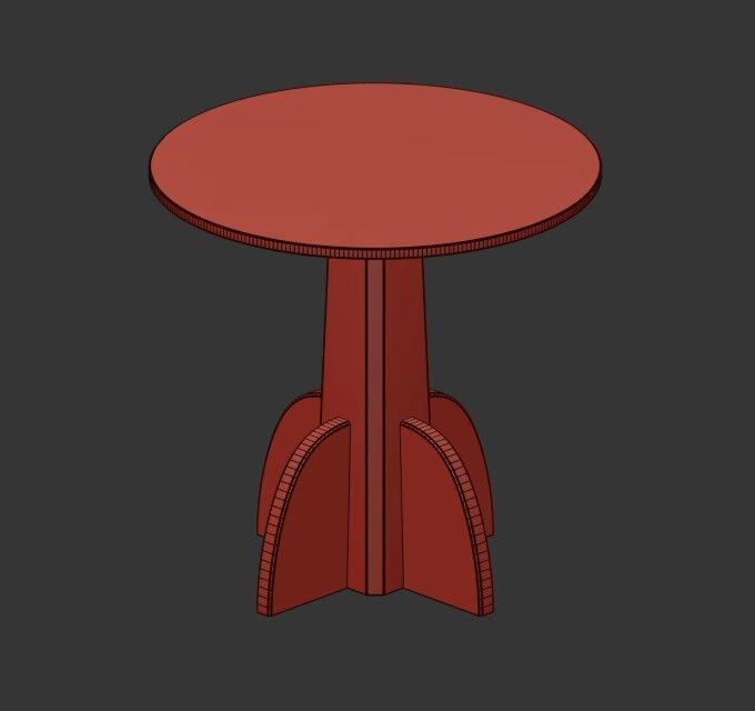 Axel Einar Hjorth table  Low-poly 3D model_11