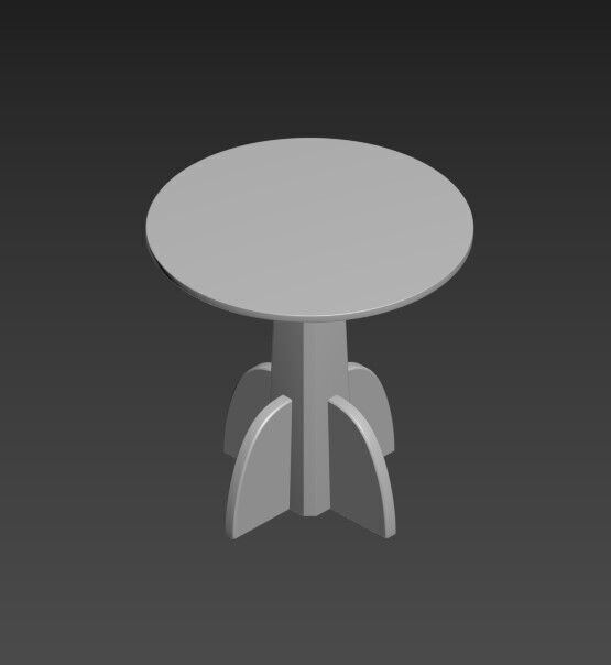 Axel Einar Hjorth table  Low-poly 3D model_9