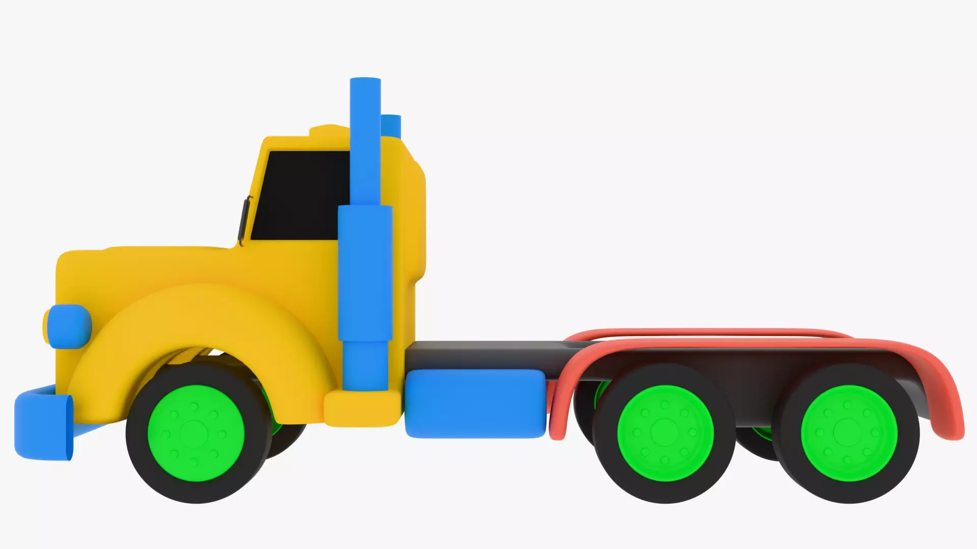 cartoon truck 3D model_0