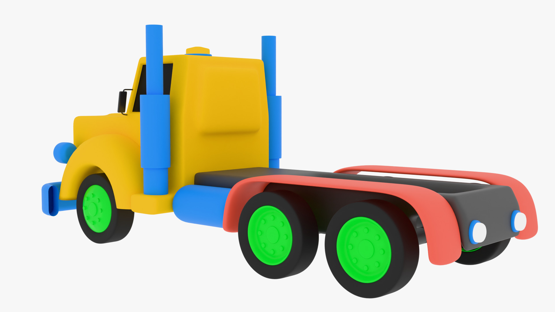 cartoon truck 3D model_7