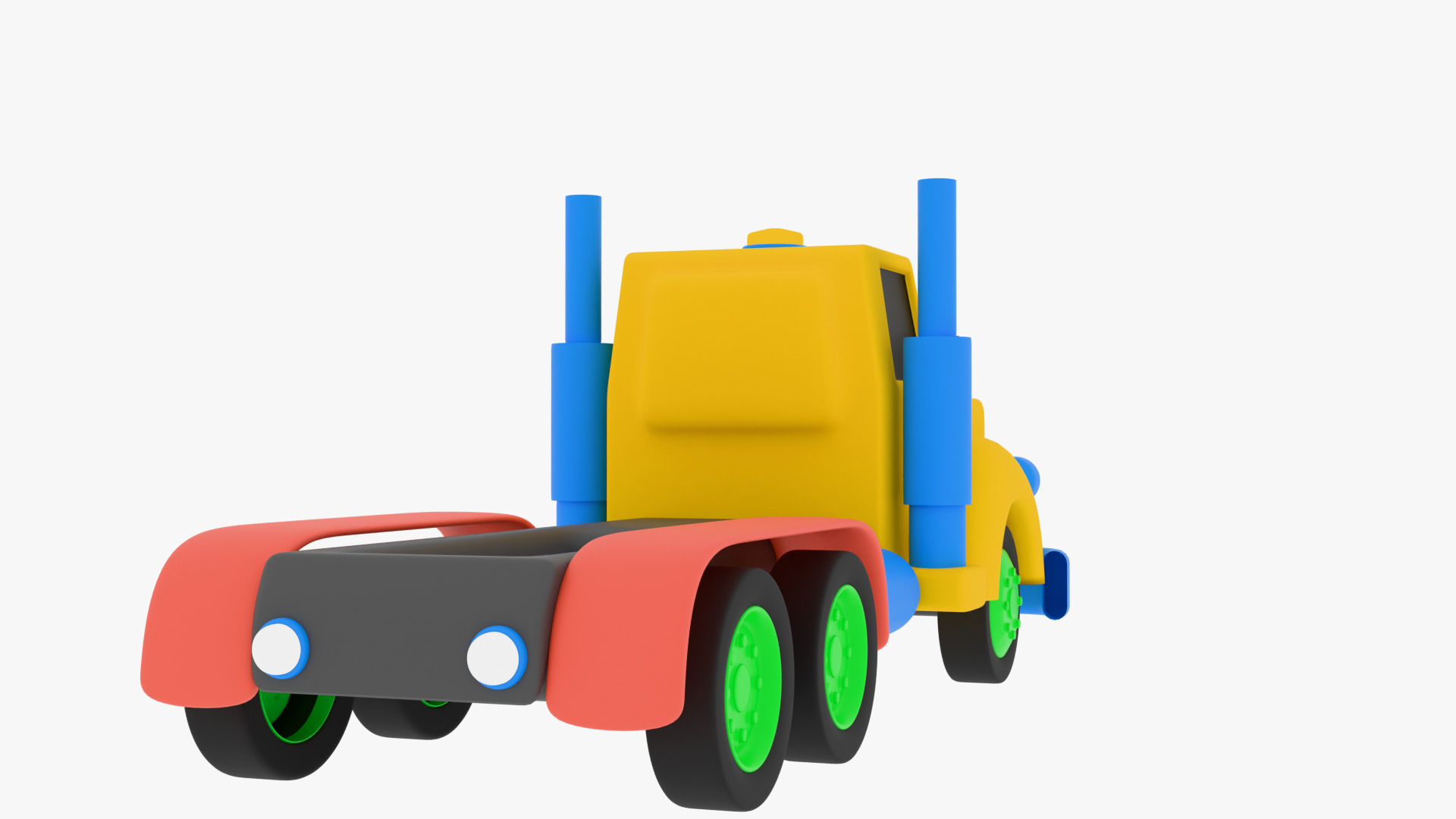 cartoon truck 3D model_4