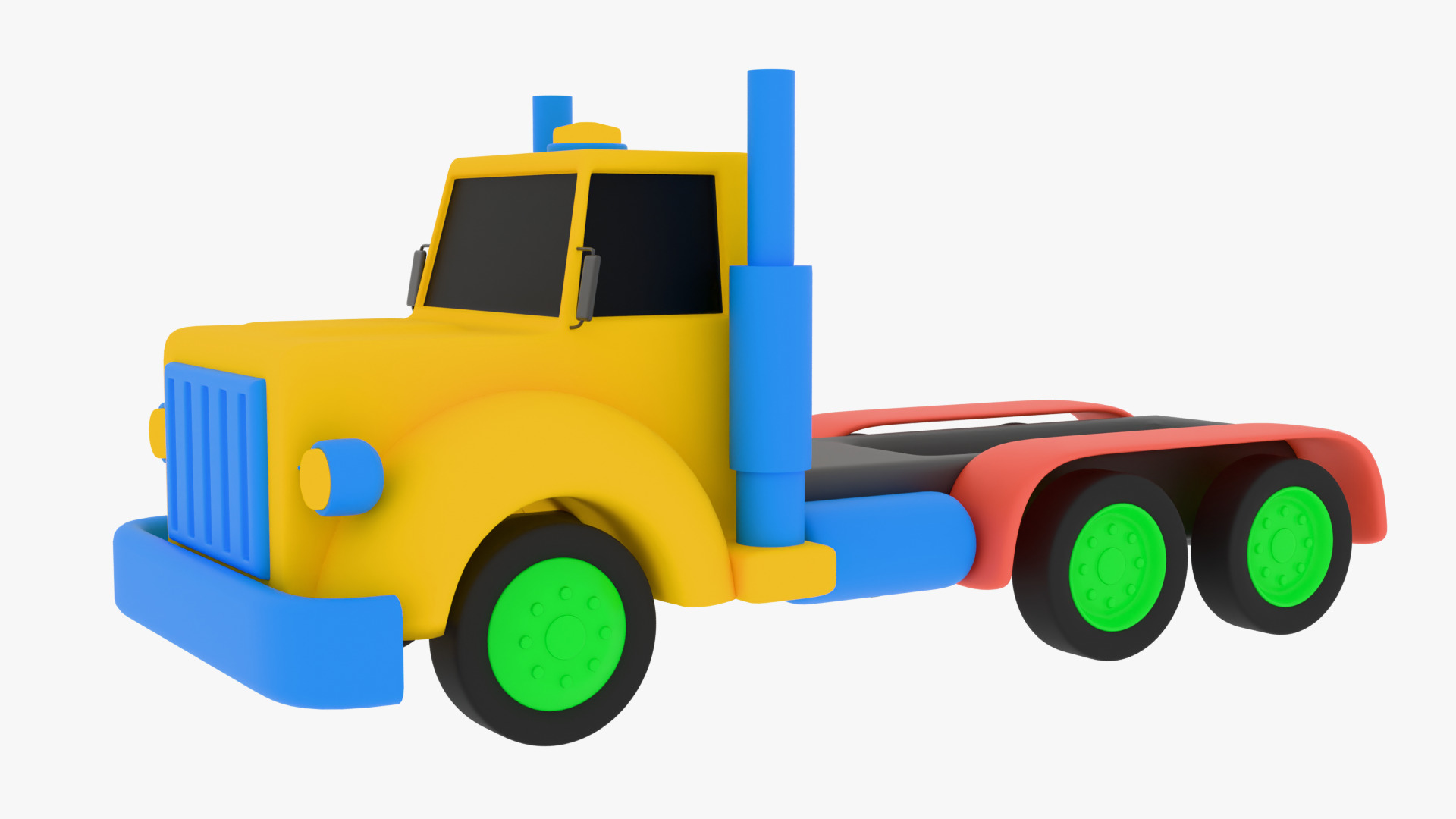 cartoon truck 3D model_16