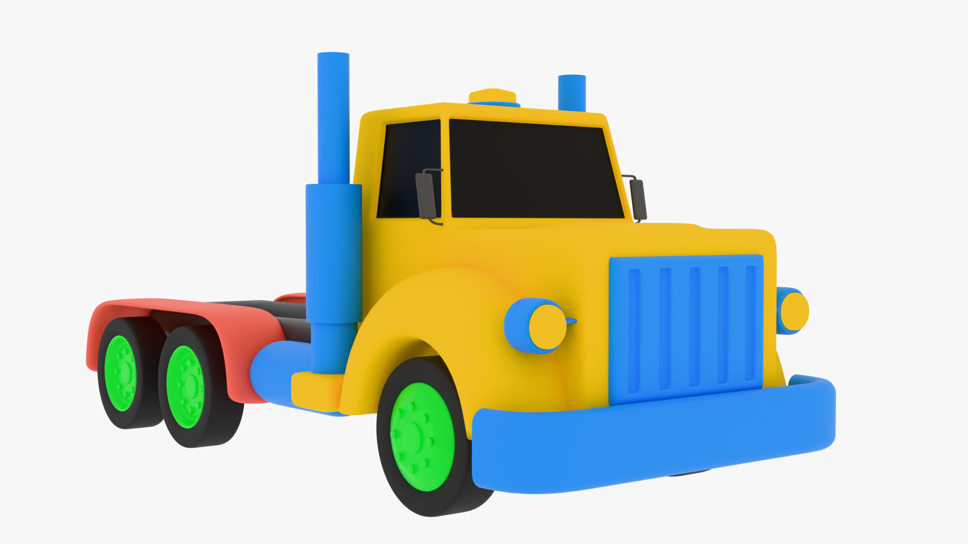 cartoon truck 3D model_9