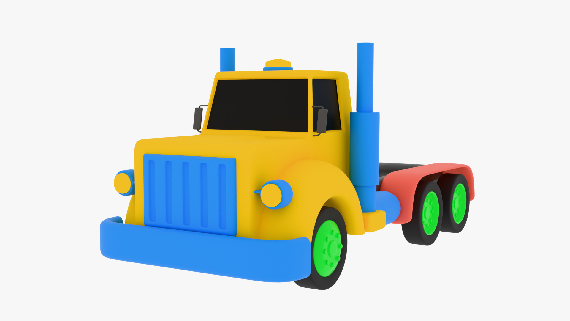 cartoon truck 3D model_6