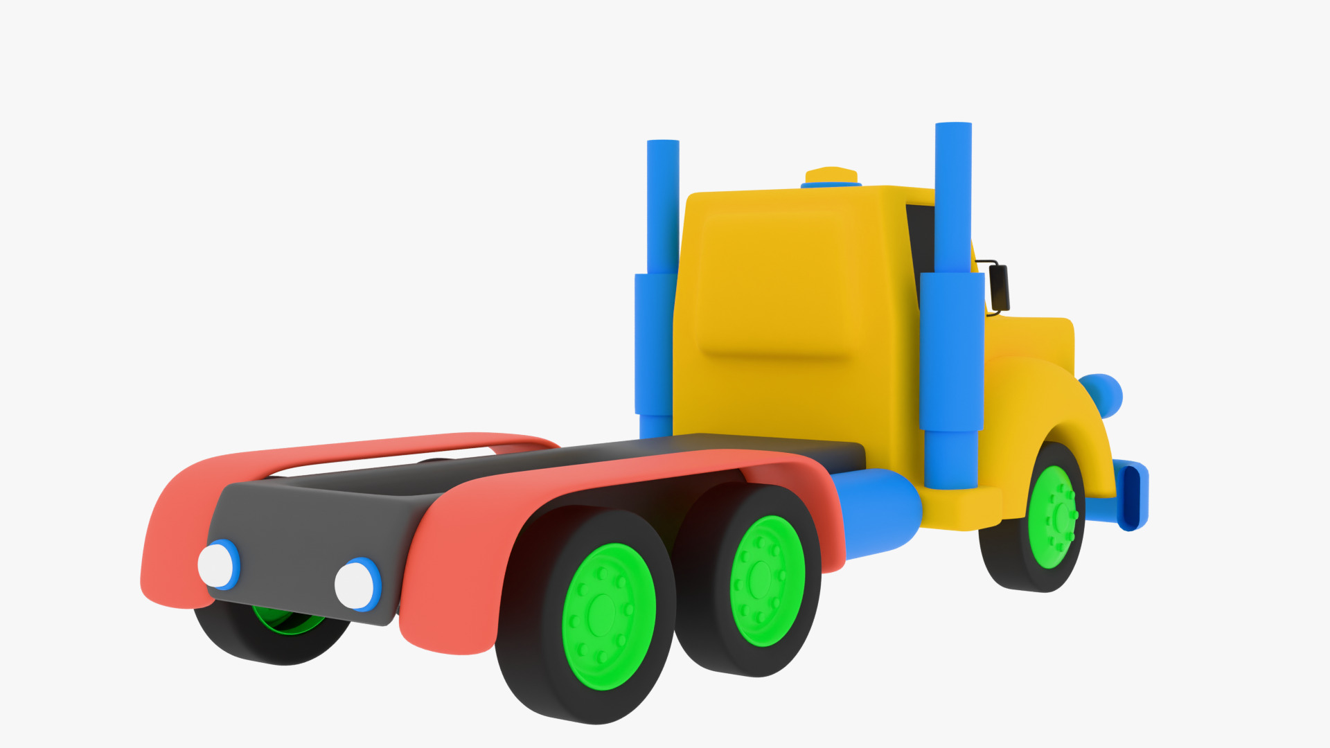 cartoon truck 3D model_8