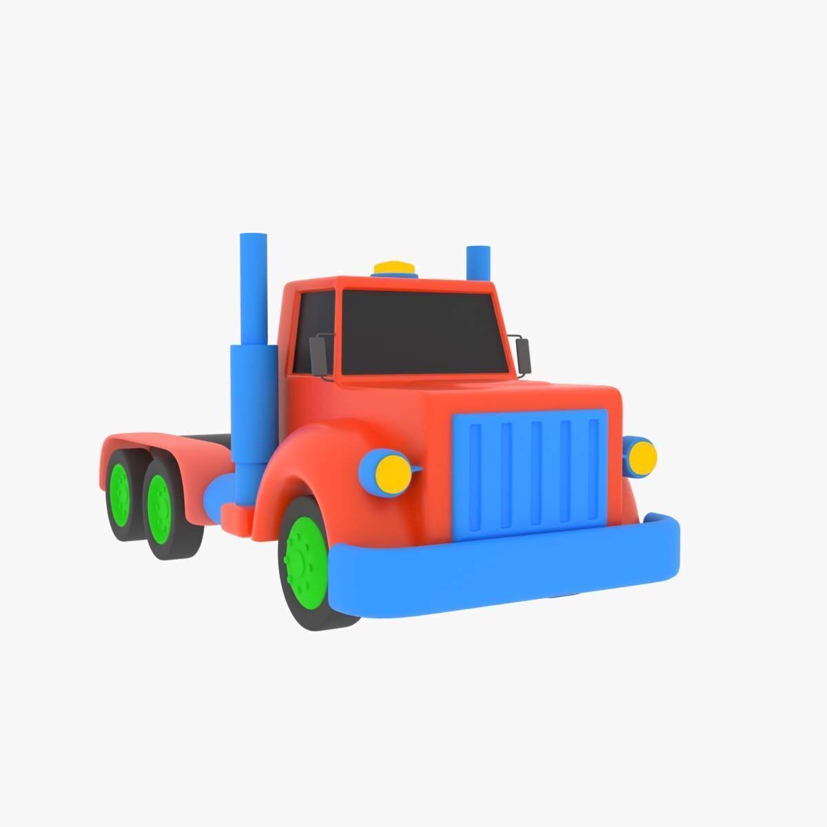 cartoon truck 3D model_21