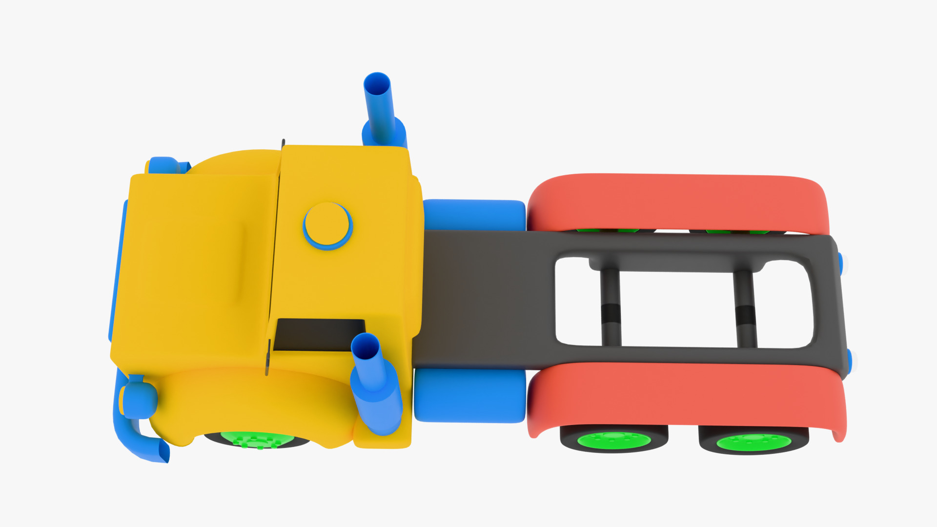 cartoon truck 3D model_17